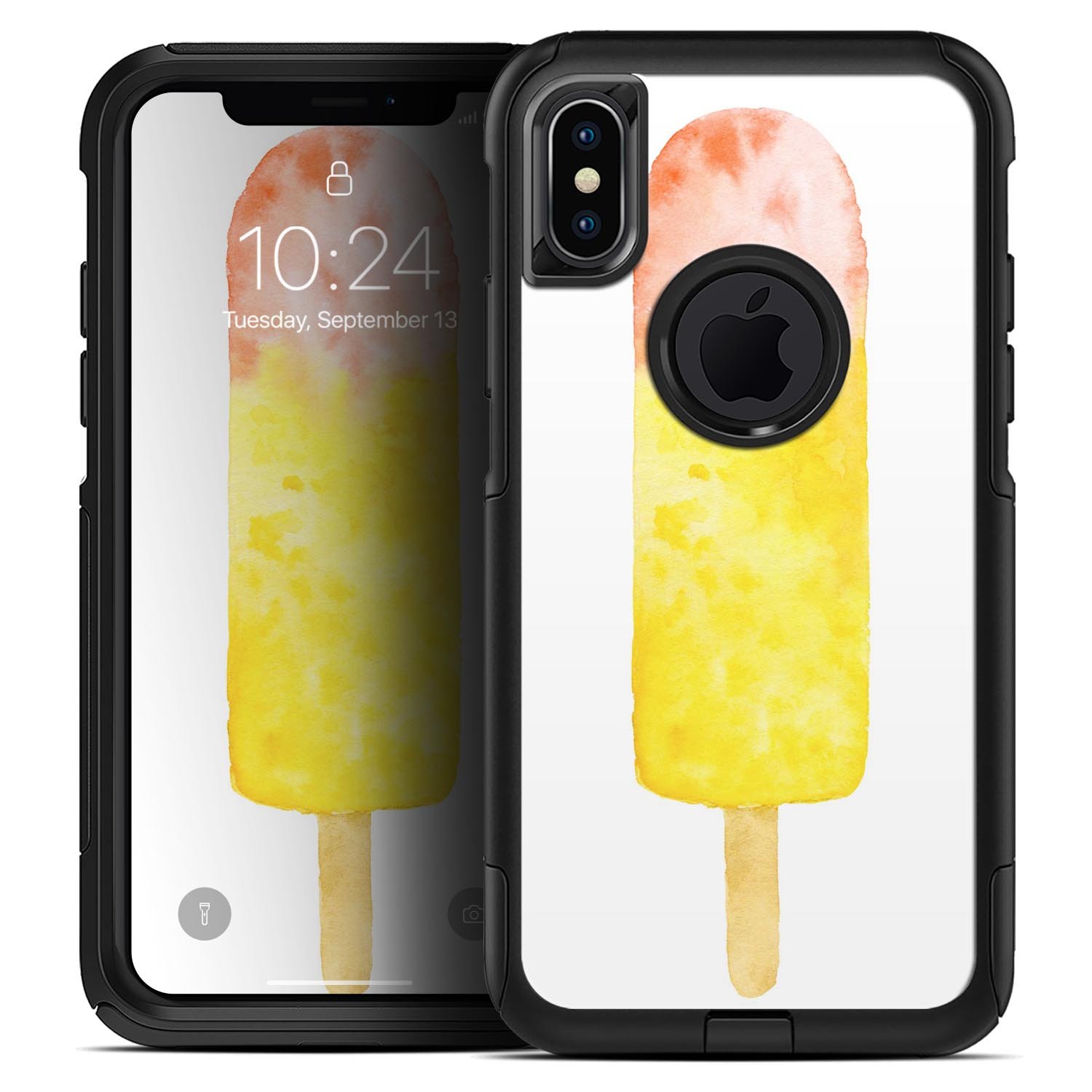 Summer Mode Ice Cream v12 Skin Kit for iPhone OtterBox Cases featuring a vibrant ice cream design for stylish protection.