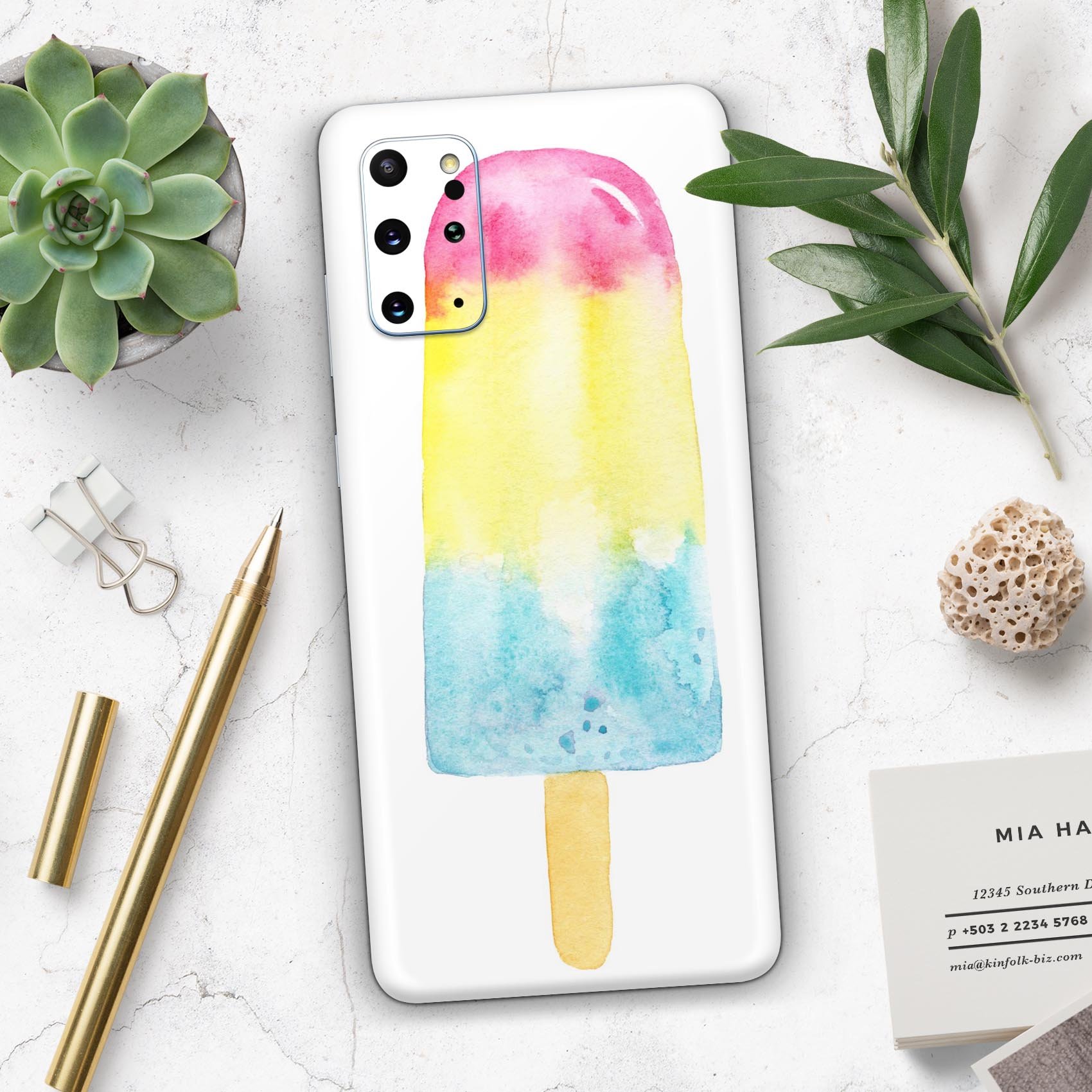 Summer Mode Ice Cream v2 skin for Samsung Galaxy S-Series, showcasing vibrant colors and a sleek design.