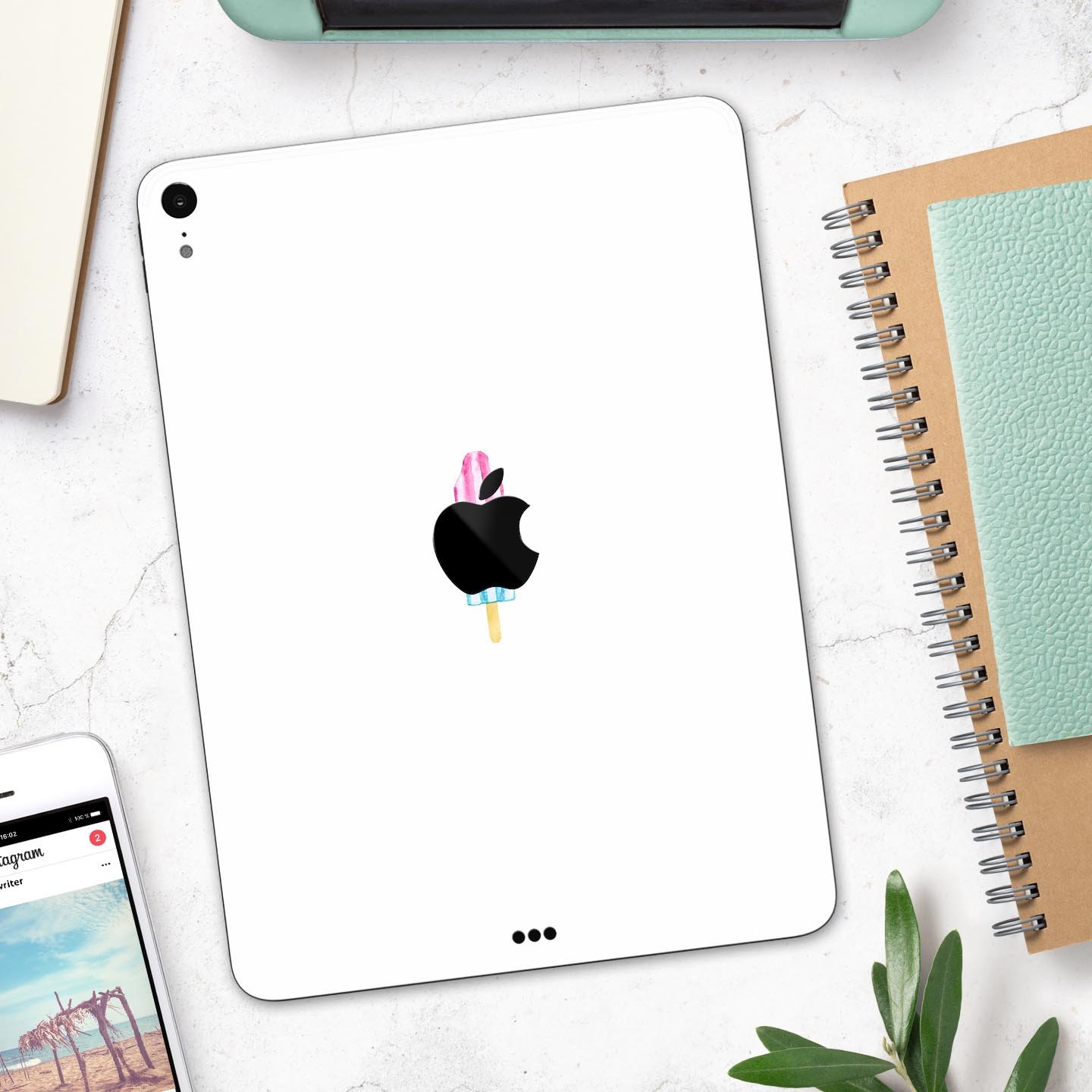 Summer Mode Ice Cream v4 skin decal for Apple iPad Pro, featuring vibrant colors and a fun design, made from premium 3M materials.