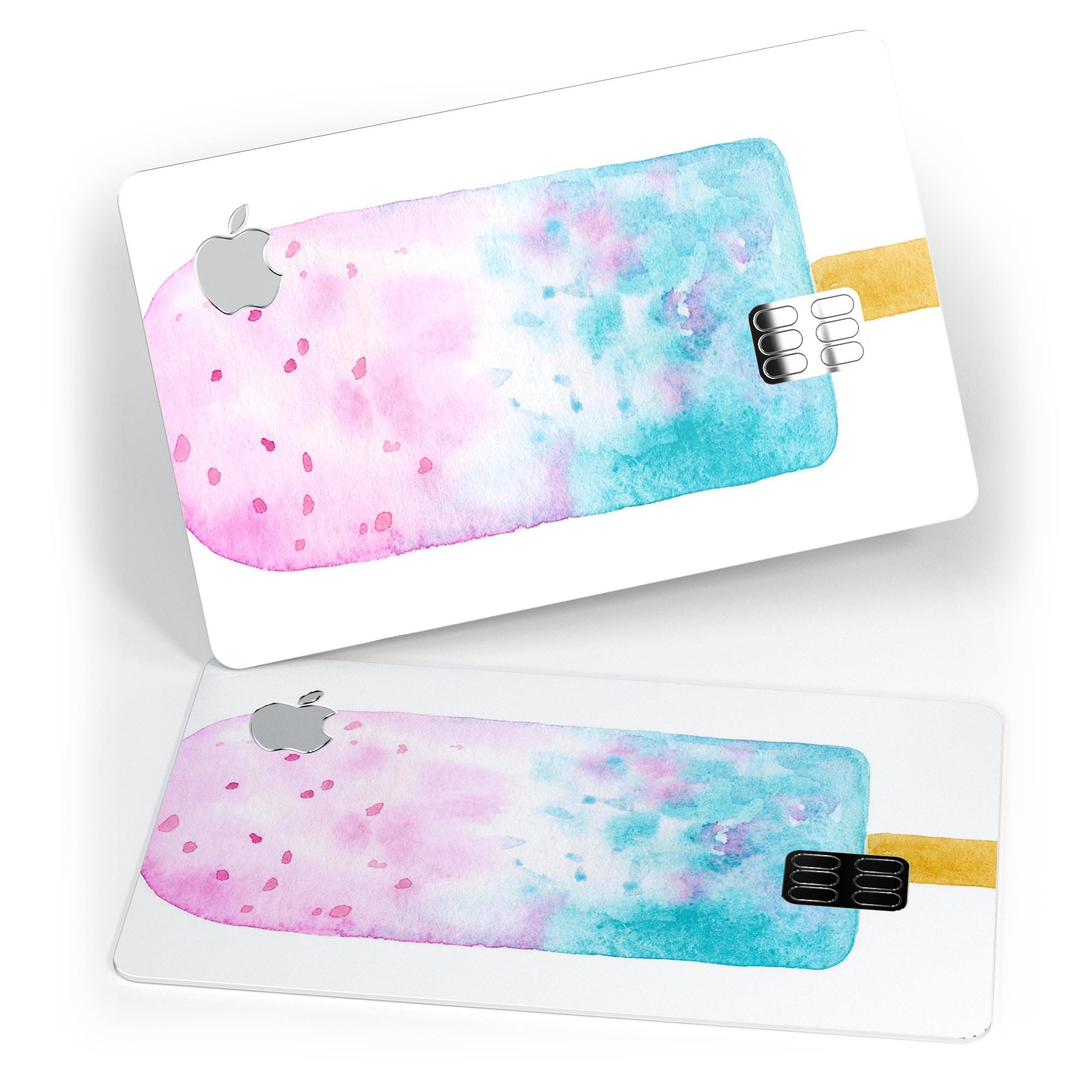 Summer Mode Ice Cream v7 decal skin-kit for Apple Card, showcasing premium vinyl design and protective features.