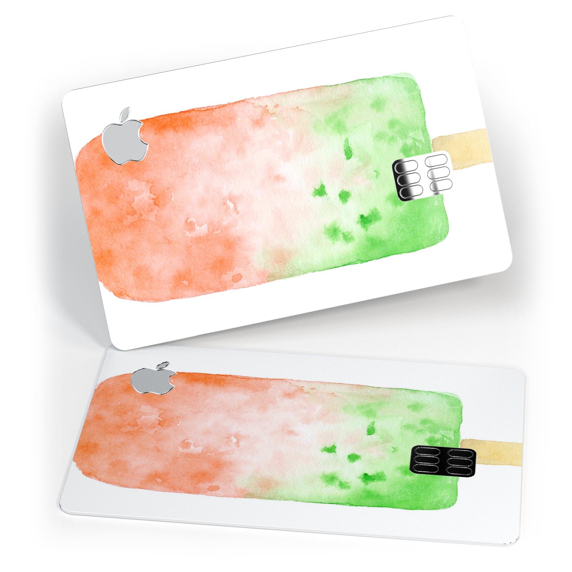 Summer Mode Ice Cream v8 decal skin-kit for Apple Card, showcasing premium vinyl design and bubble-free installation features.