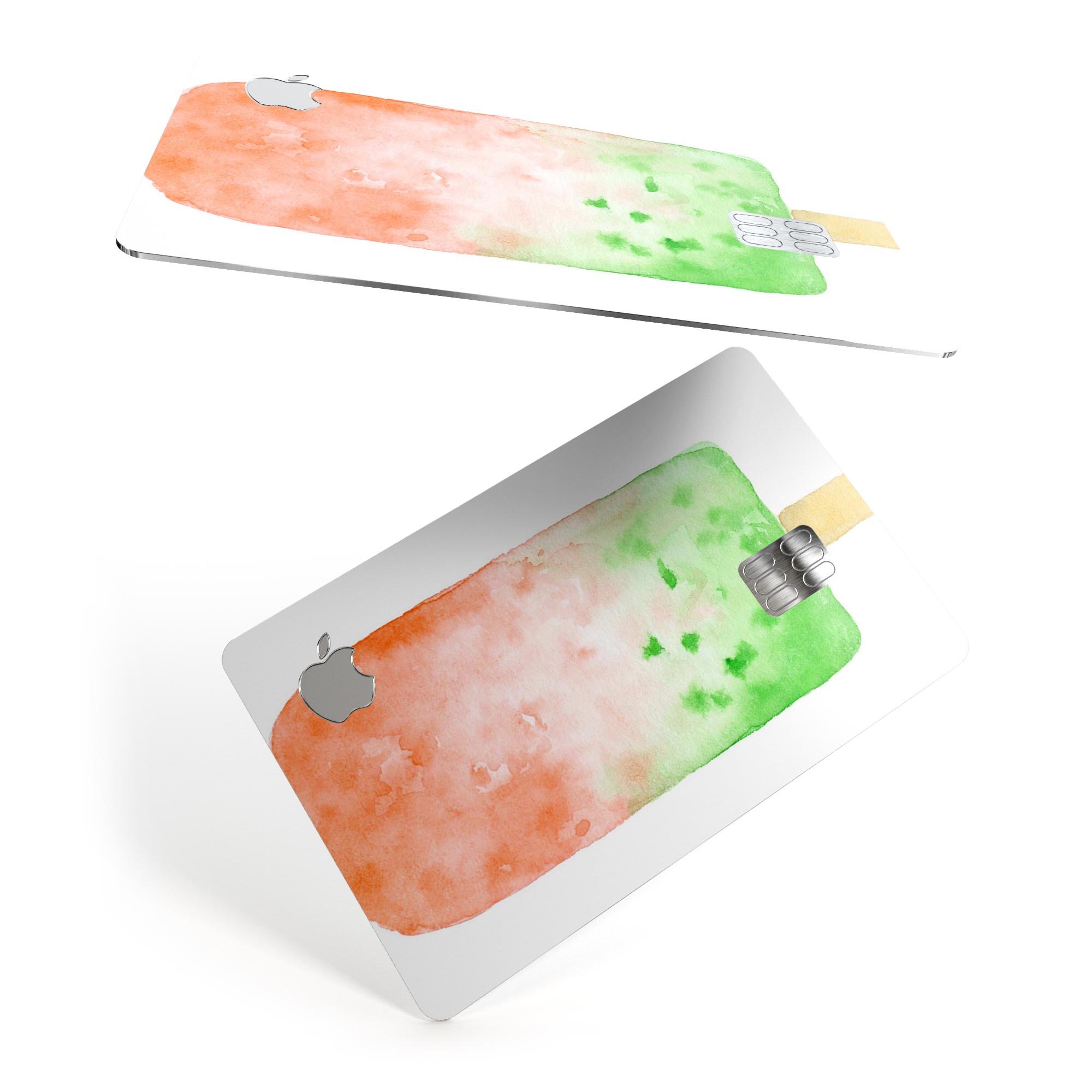Summer Mode Ice Cream v8 decal skin-kit for Apple Card, showcasing premium vinyl design and bubble-free installation features.