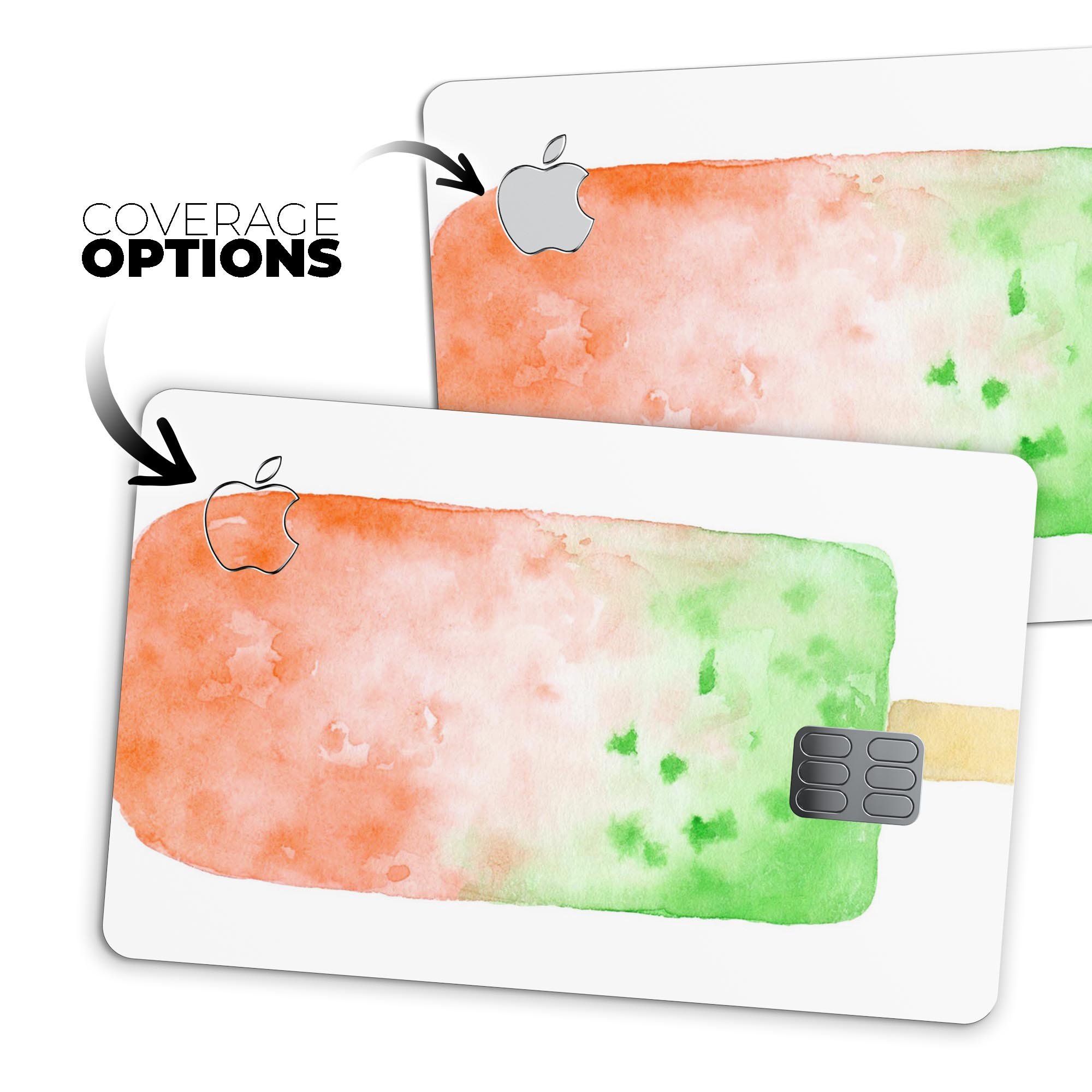 Summer Mode Ice Cream v8 decal skin-kit for Apple Card, showcasing premium vinyl design and bubble-free installation features.