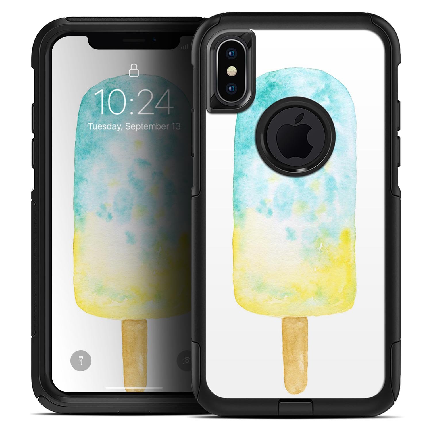 Summer Mode Ice Cream v9 Skin Kit for iPhone OtterBox Cases featuring vibrant ice cream graphics and premium 3M material.