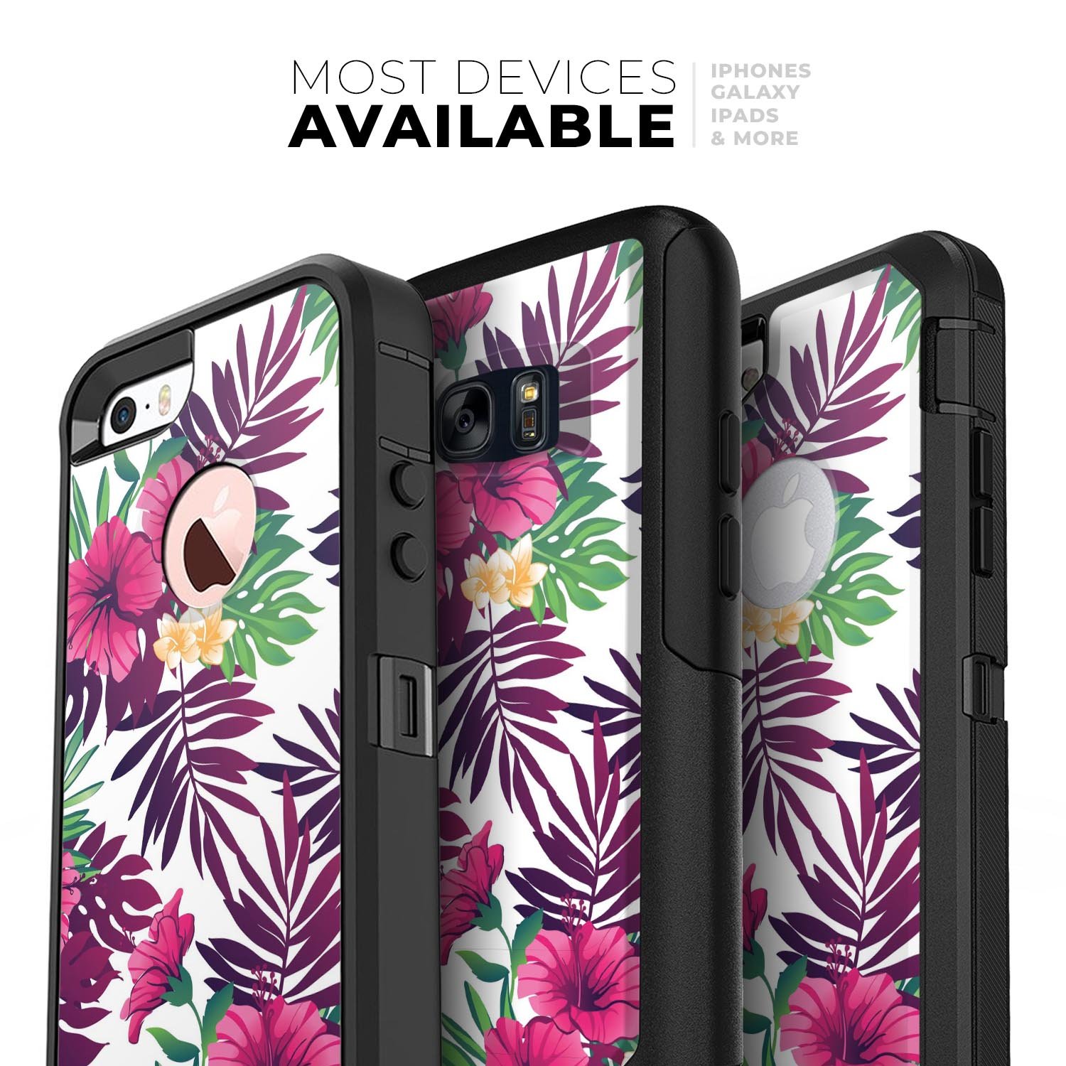 Summer Pineapple Seamless v2 Skin Kit for iPhone OtterBox Cases featuring vibrant pineapple design and premium 3M materials.