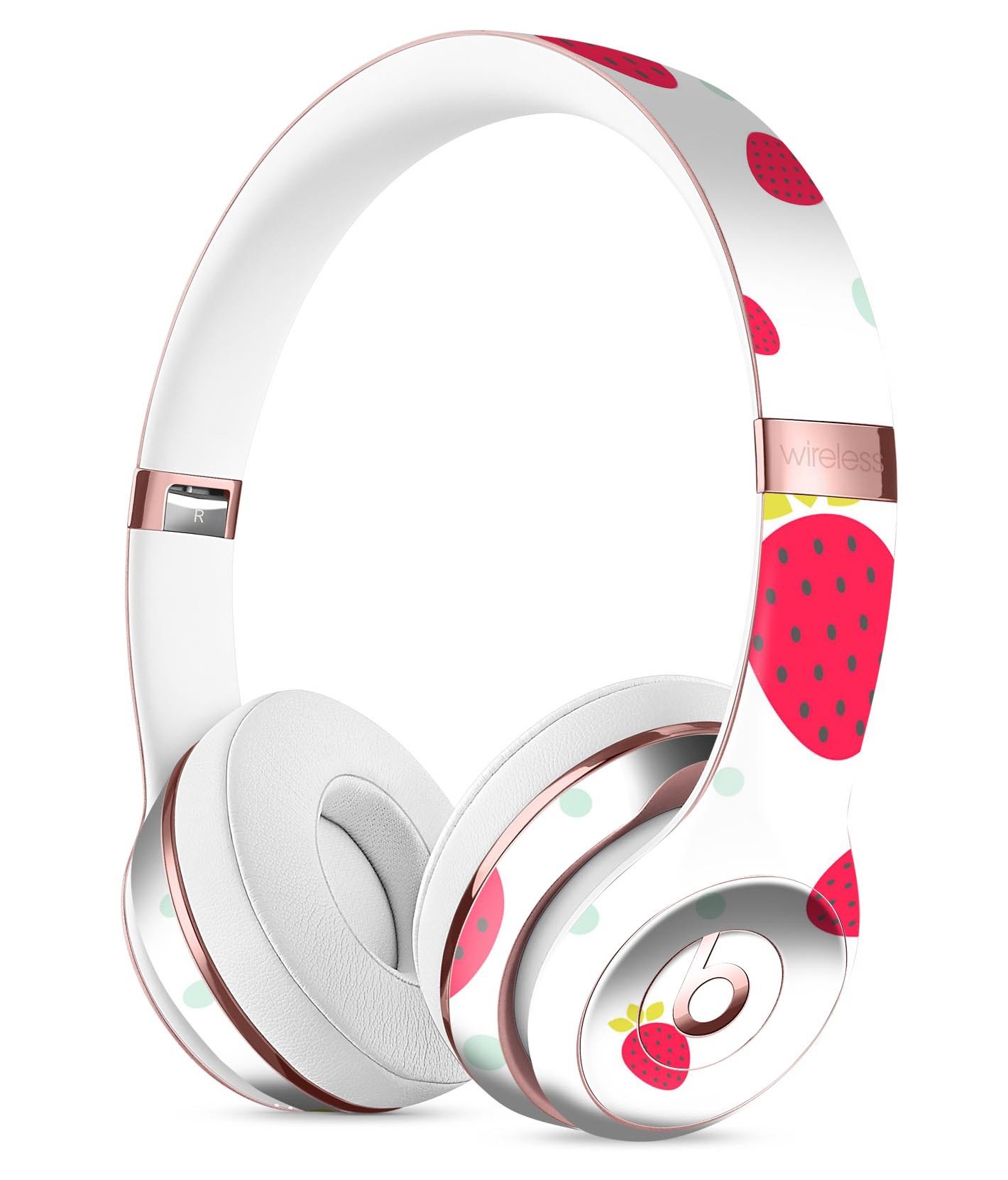 Summer Strawberries v1 Full-Body Skin Kit for Beats by Dre Solo 3, featuring vibrant strawberry design on premium vinyl.