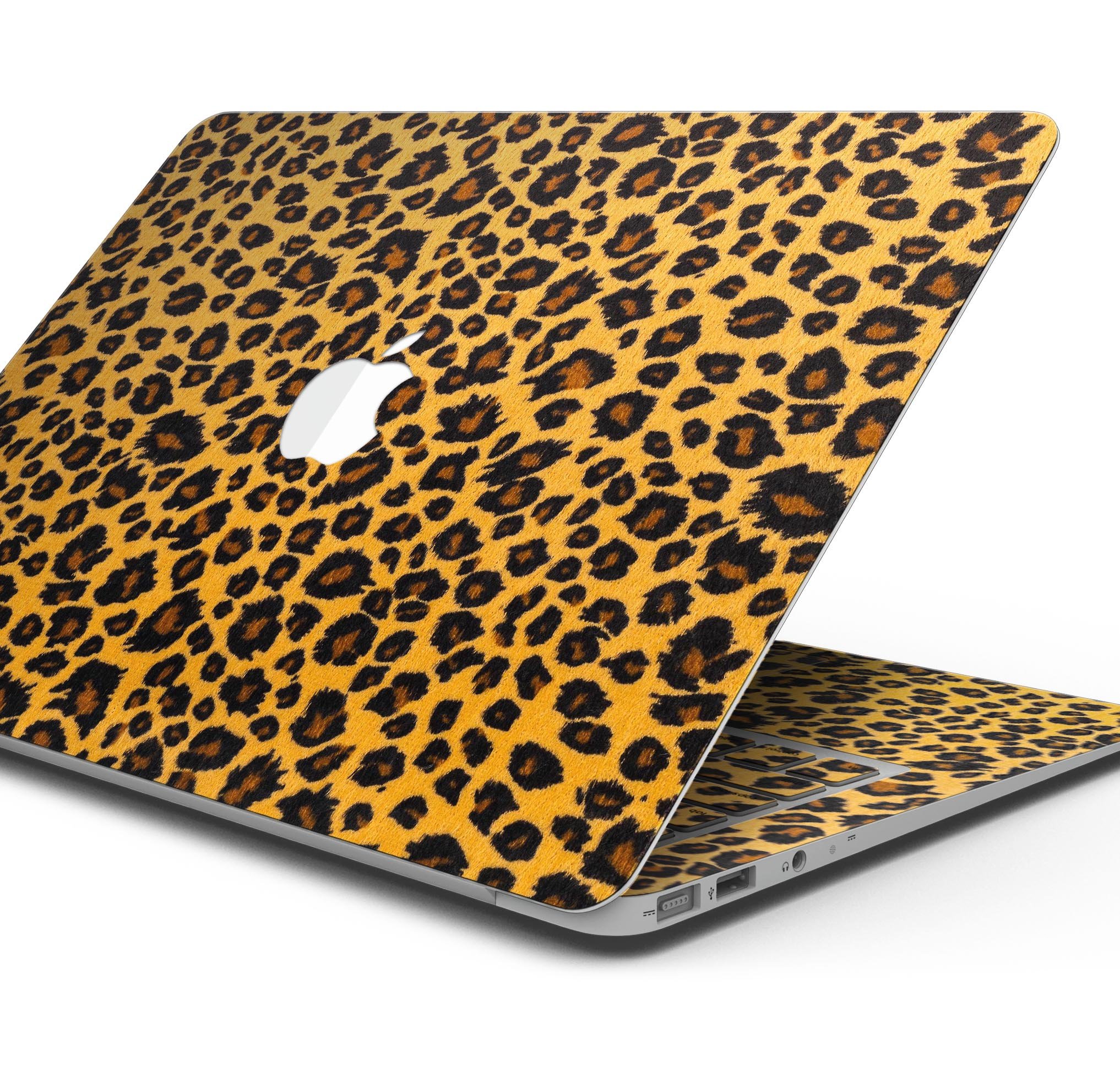 Summer Tiger Fur skin decal wrap kit for Apple MacBook, showcasing vibrant tiger fur design and premium vinyl material.