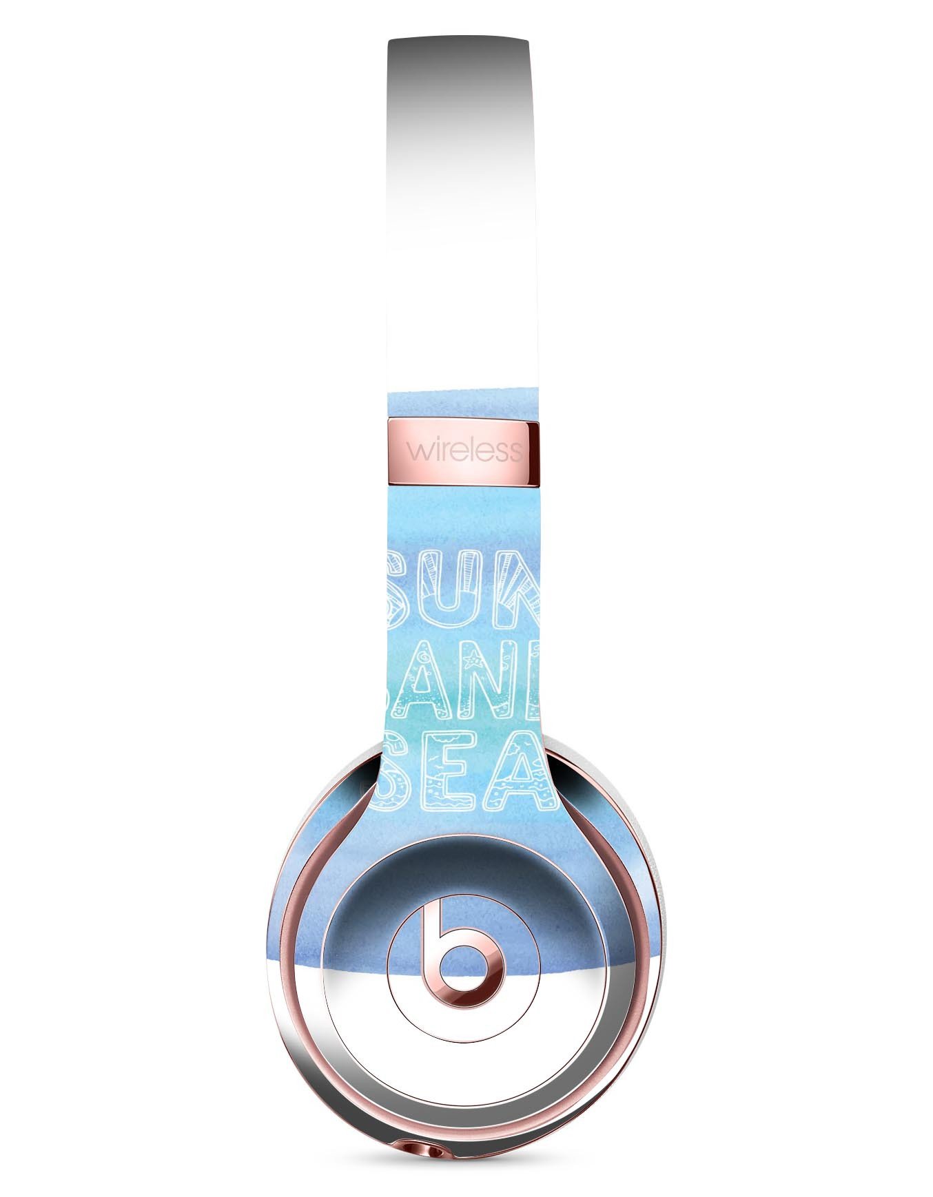 Sun Sand Sea Full-Body Skin Kit for Beats by Dre Solo 3 Wireless, showcasing vibrant design and premium vinyl material.