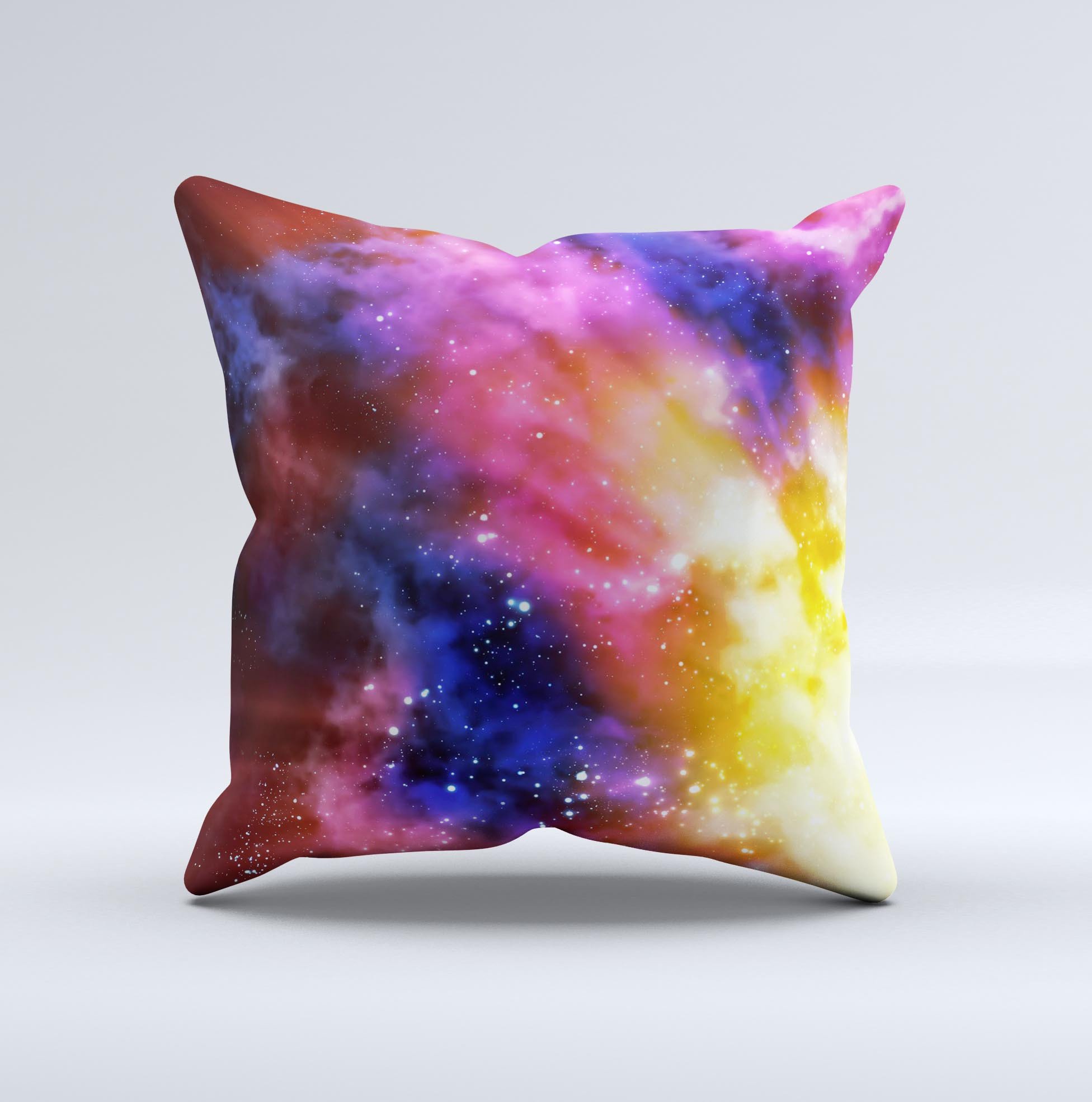 Super Nova Neon Explosion decorative throw pillow with vibrant colors and unique design, handcrafted in Virginia.