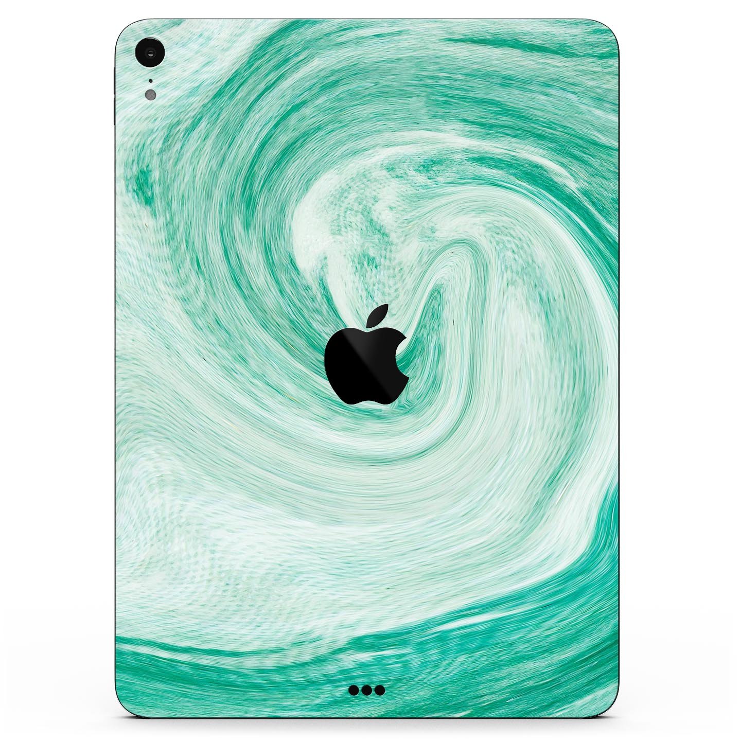 Swirling Mint Acrylic Marble skin decal for Apple iPad, showcasing a vibrant mint design with a glossy finish.