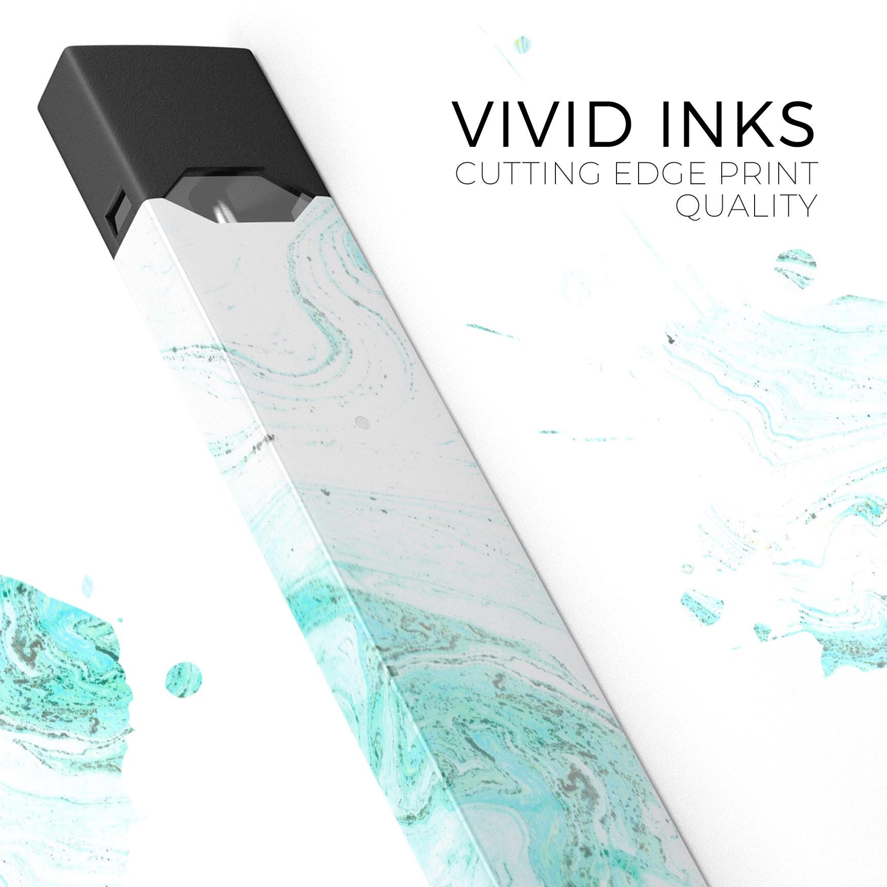 Teal v4 Textured Marble skin-wrap sticker for JUUL device, showcasing a stylish marble design with a smooth finish.