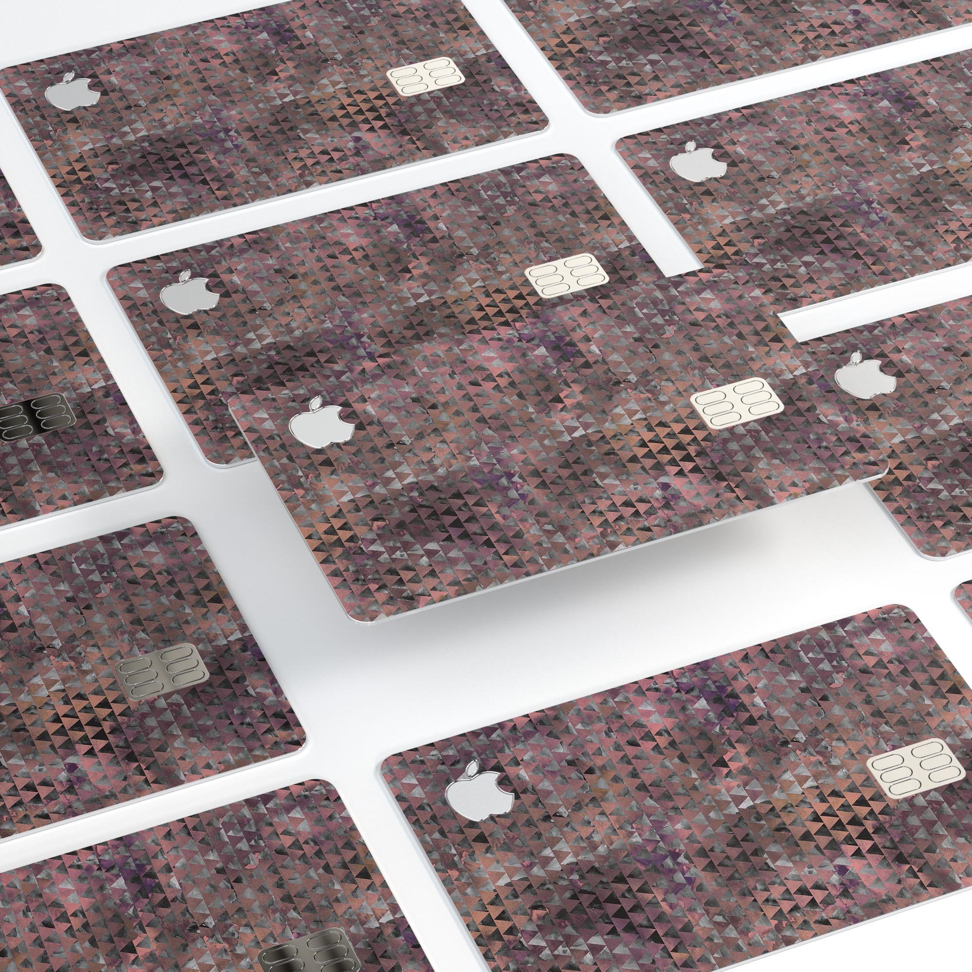 Textured Triangle Pattern decal skin applied on an Apple Card, showcasing its premium design and protective features.