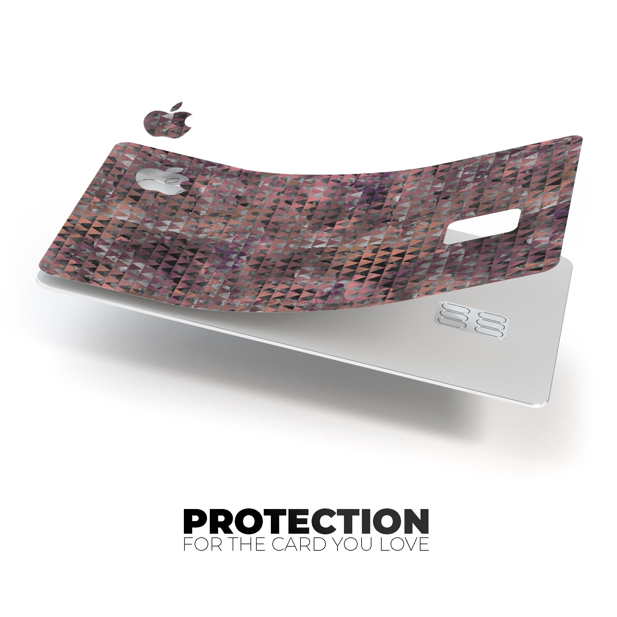 Textured Triangle Pattern decal skin applied on an Apple Card, showcasing its premium design and protective features.