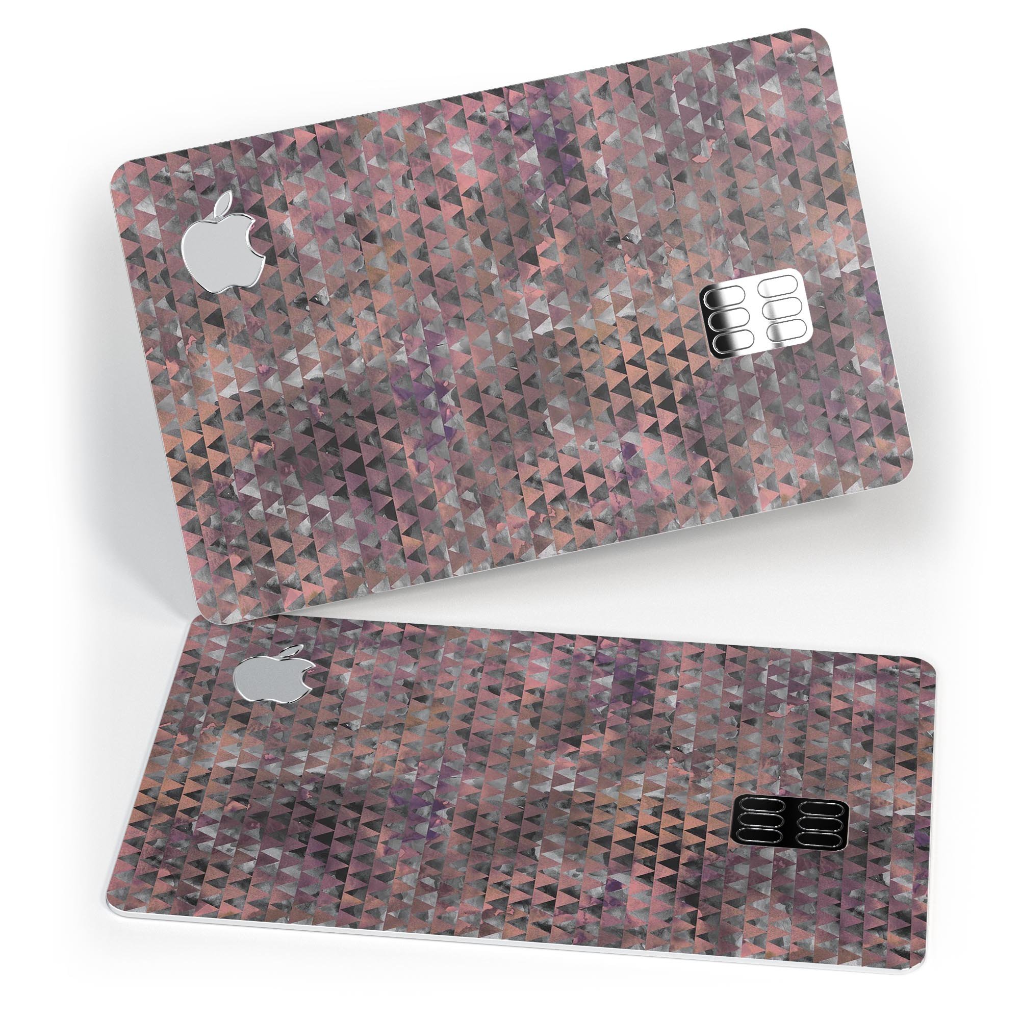 Textured Triangle Pattern decal skin applied on an Apple Card, showcasing its premium design and protective features.