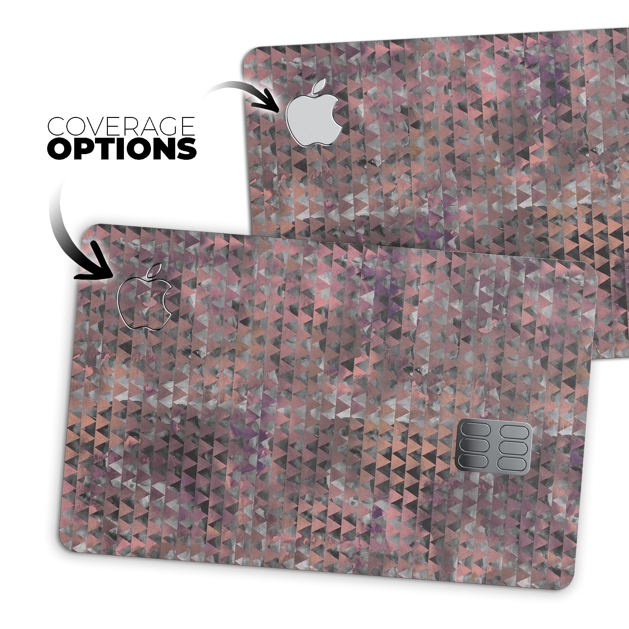 Textured Triangle Pattern decal skin applied on an Apple Card, showcasing its premium design and protective features.
