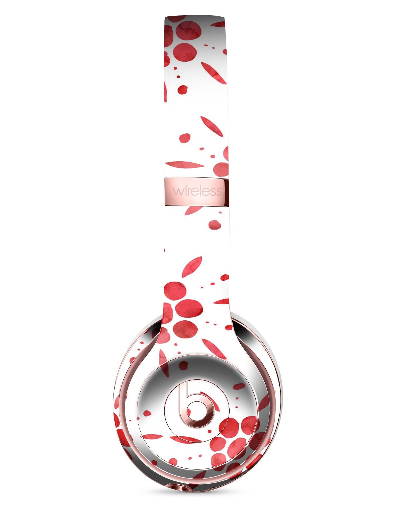 Abstract Red Flower Pedals Full-Body Skin Kit for Beats by Dre Solo 3 Wireless Headphones, showcasing vibrant floral design.