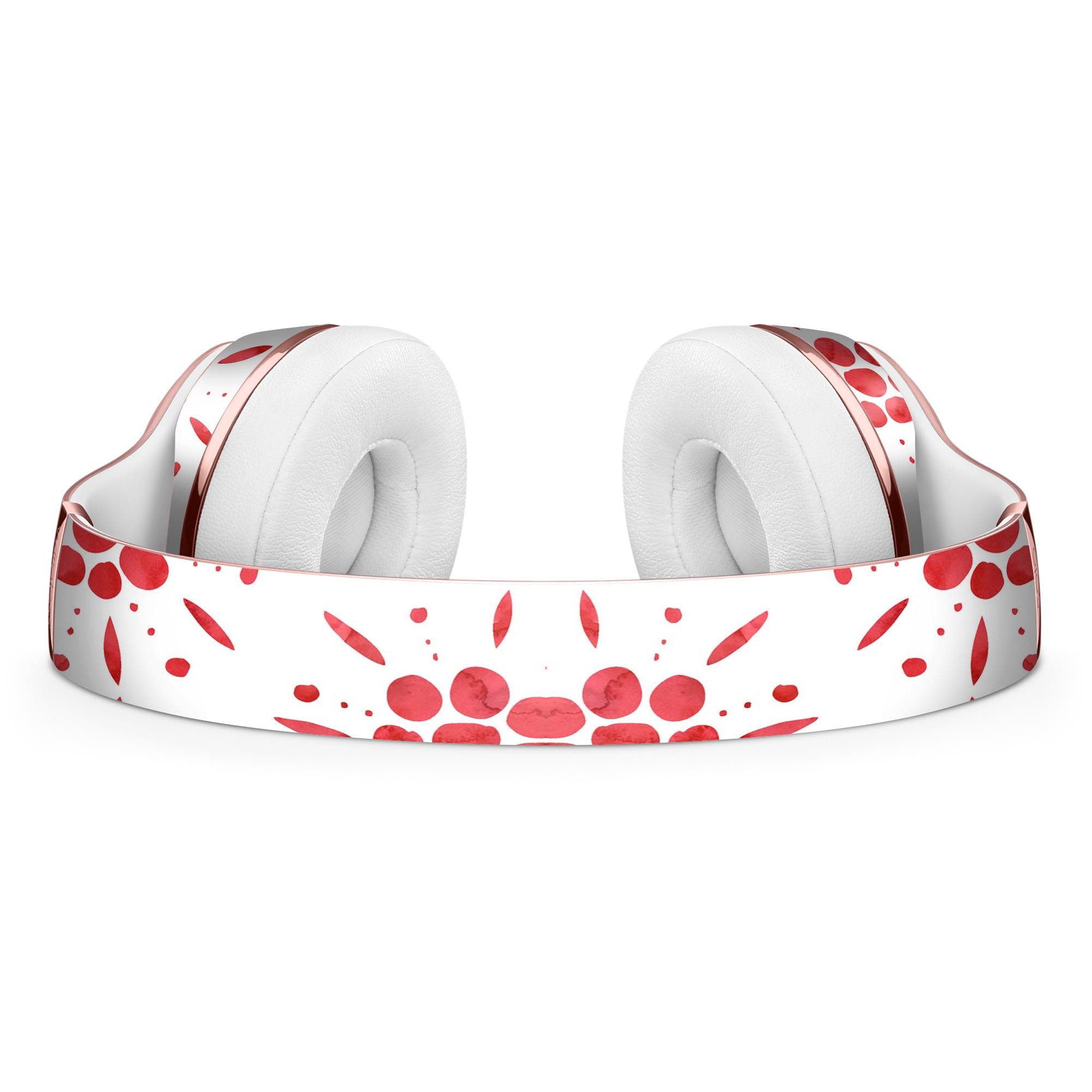 Abstract Red Flower Pedals Full-Body Skin Kit for Beats by Dre Solo 3 Wireless Headphones, showcasing vibrant floral design.