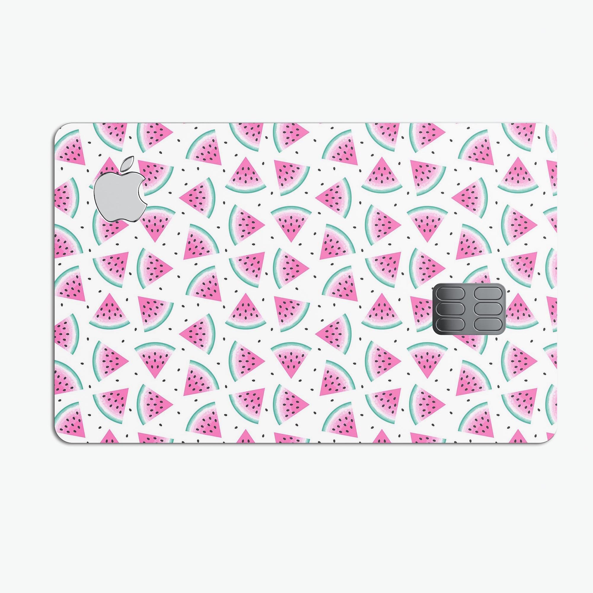 Premium protective decal featuring a vibrant watermelon slice pattern for Apple Card.