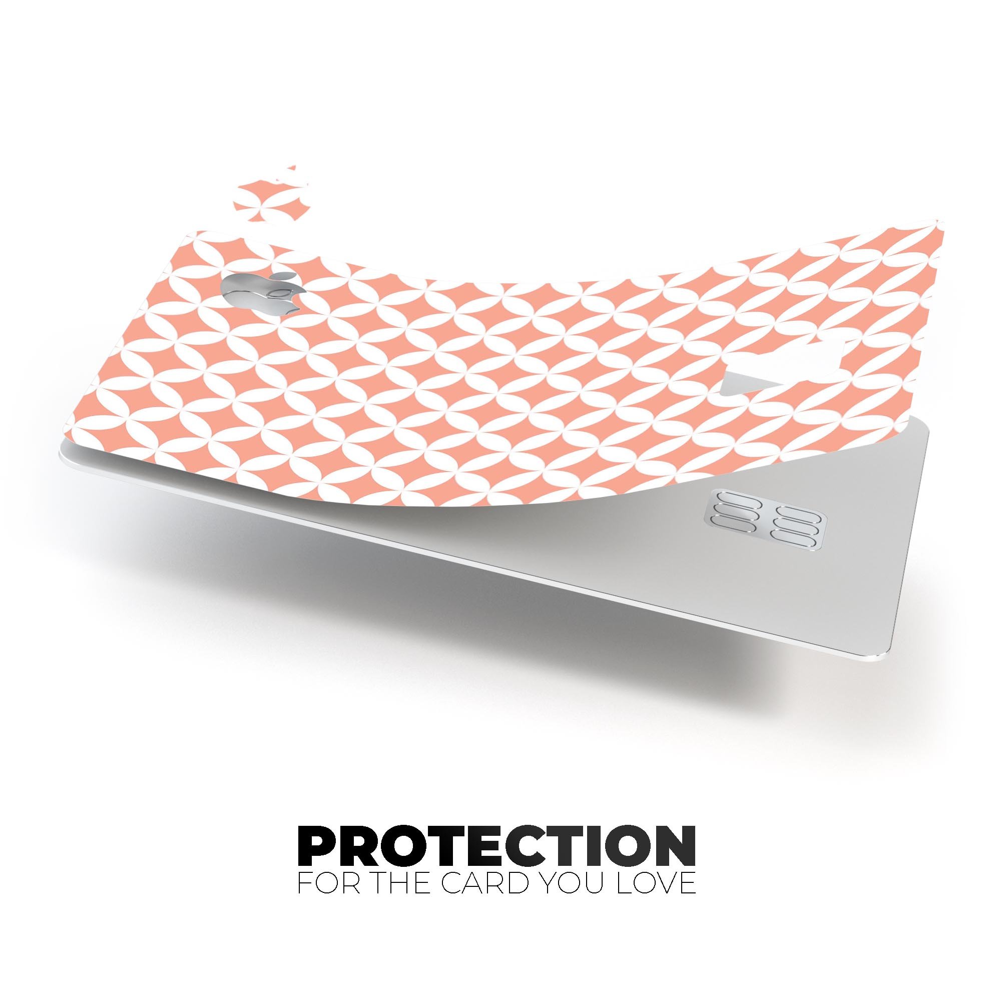 Apricot and White Overlapping Circles decal for Apple Card, showcasing its stylish design and premium quality.