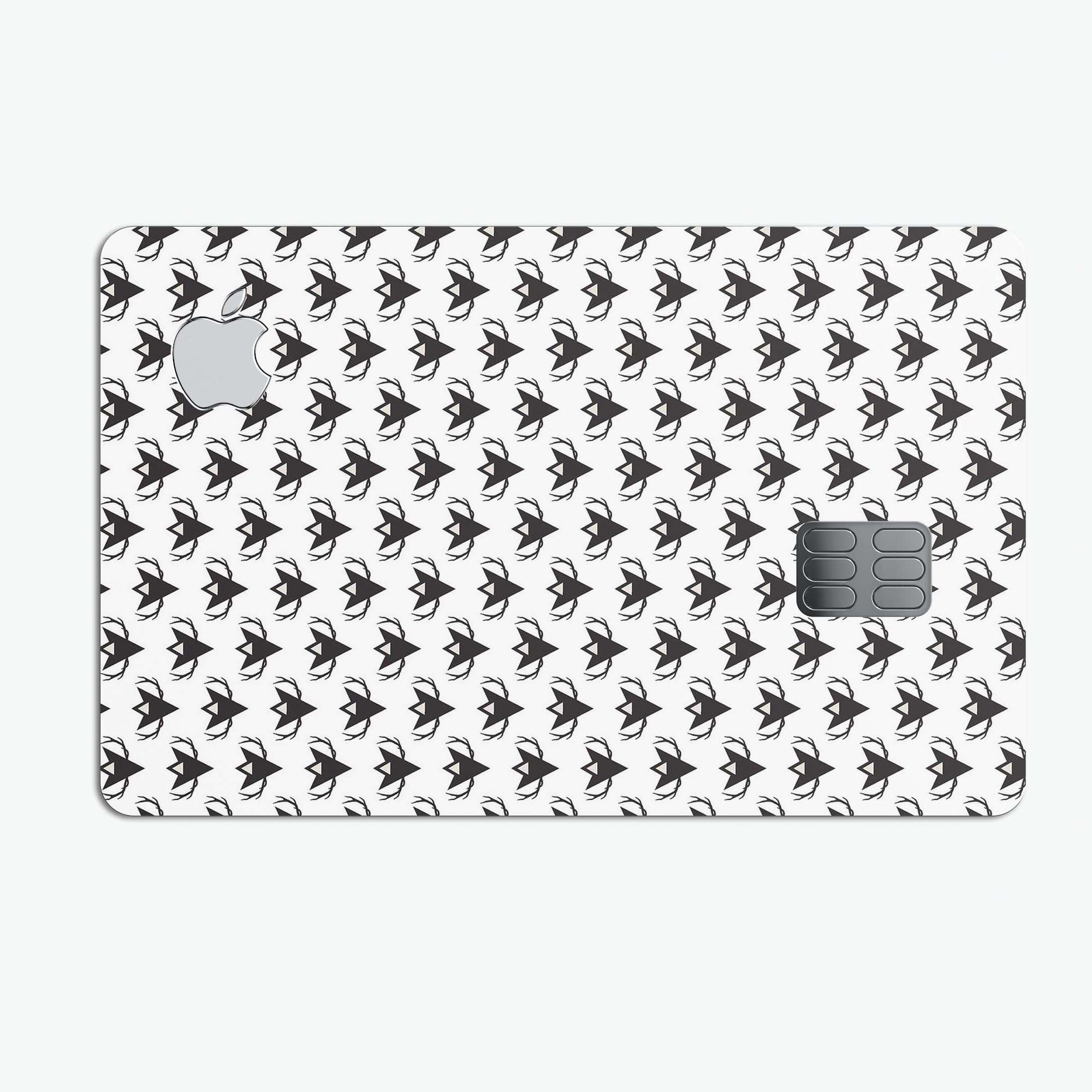 The Arrowhead Antlers Premium Protective Decal featuring a unique all-over pattern designed for Apple Card protection.