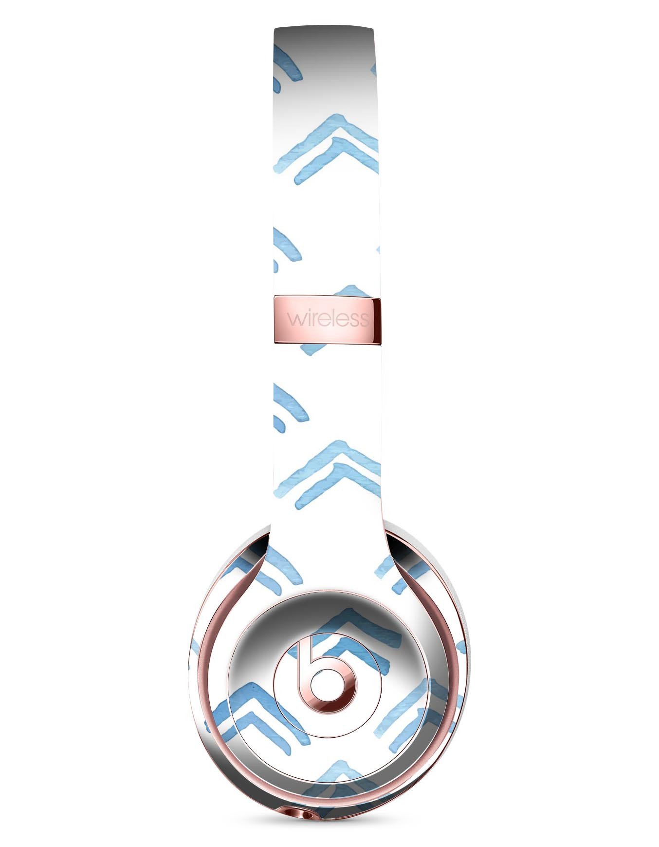 Blue Upwards Arrow Pattern Full-Body Skin Kit for Beats by Dre Solo 3 Wireless Headphones, showcasing vibrant design and premium vinyl material.