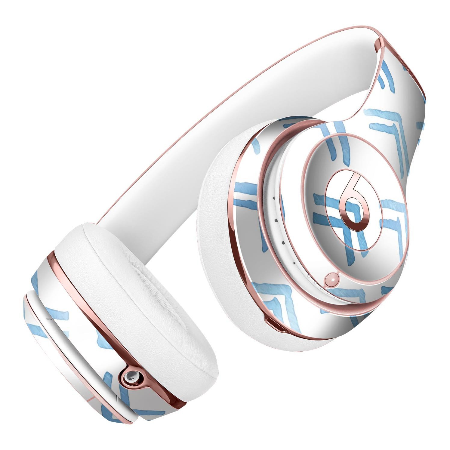 Blue Upwards Arrow Pattern Full-Body Skin Kit for Beats by Dre Solo 3 Wireless Headphones, showcasing vibrant design and premium vinyl material.