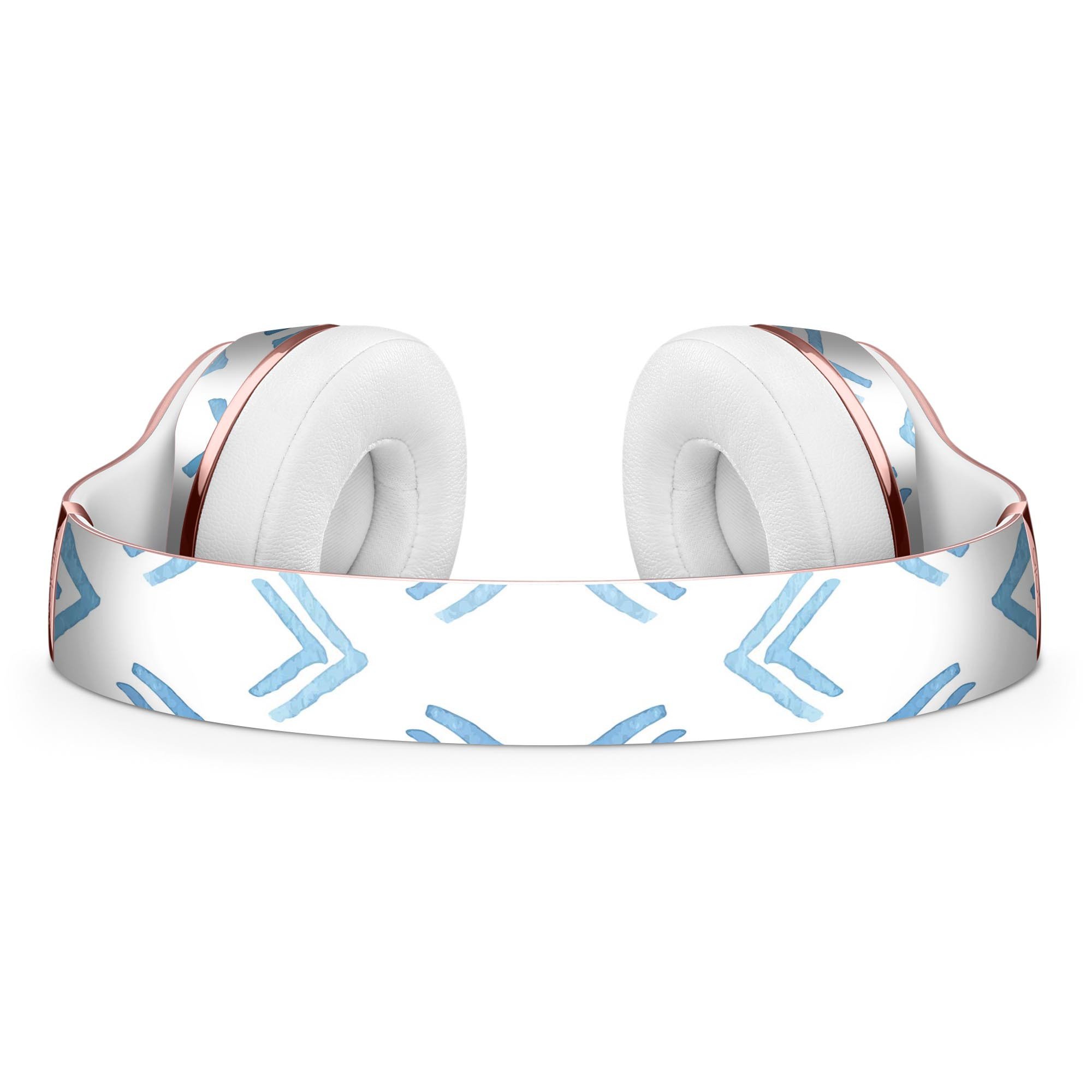 Blue Upwards Arrow Pattern Full-Body Skin Kit for Beats by Dre Solo 3 Wireless Headphones, showcasing vibrant design and premium vinyl material.