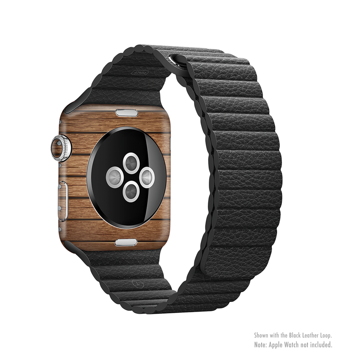 Bolted Wood Planks Full-Body Skin Kit for Apple Watch showcasing a stylish wood design.