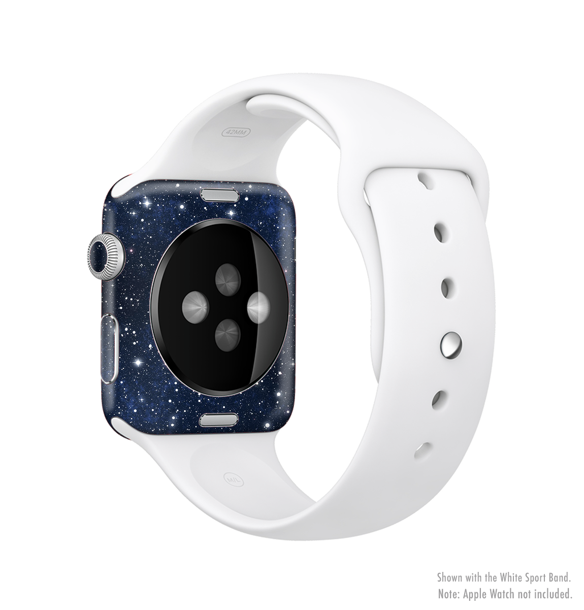 The Bright Starry Sky Full-Body Skin Kit for Apple Watch, showcasing a vibrant starry design that wraps around the device for protection and style.