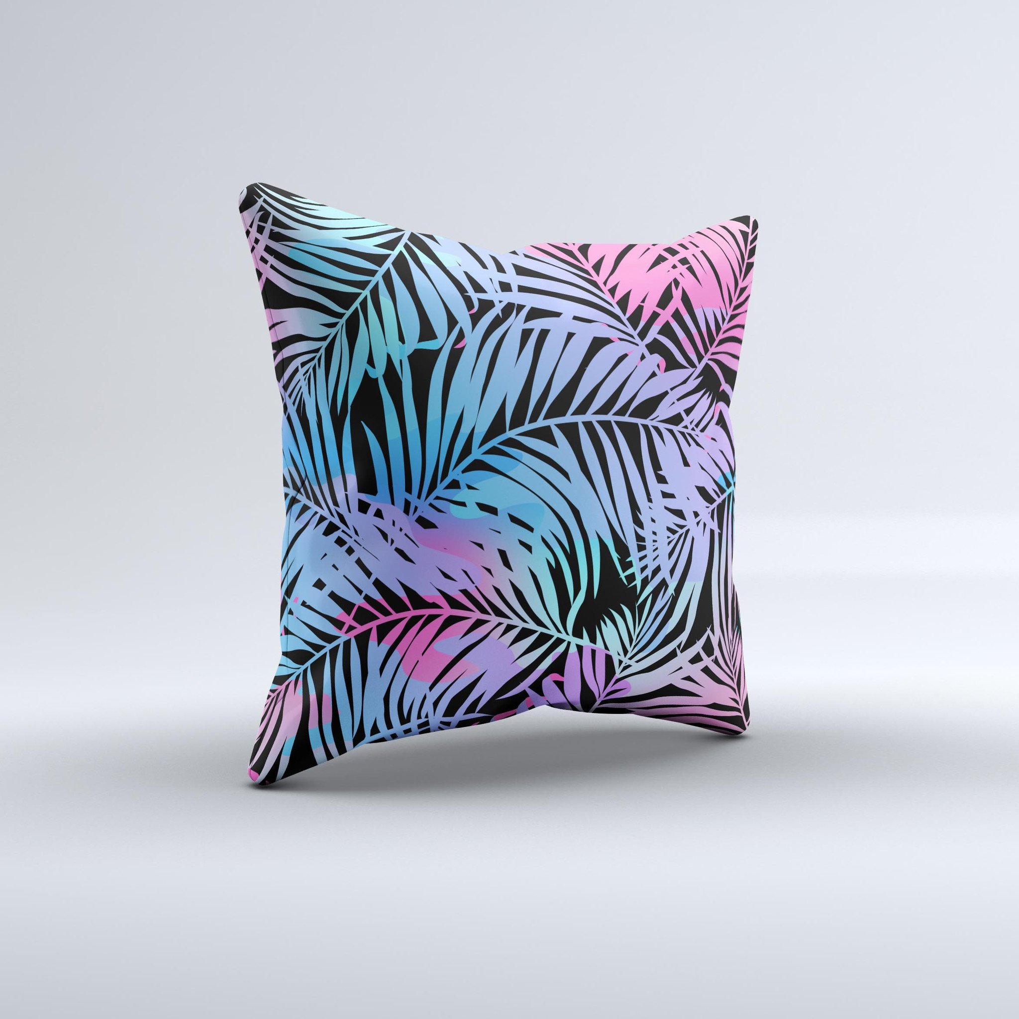 A vibrant Chromatic Safari ink-Fuzed Decorative Throw Pillow showcasing unique handcrafted designs, perfect for home decor.