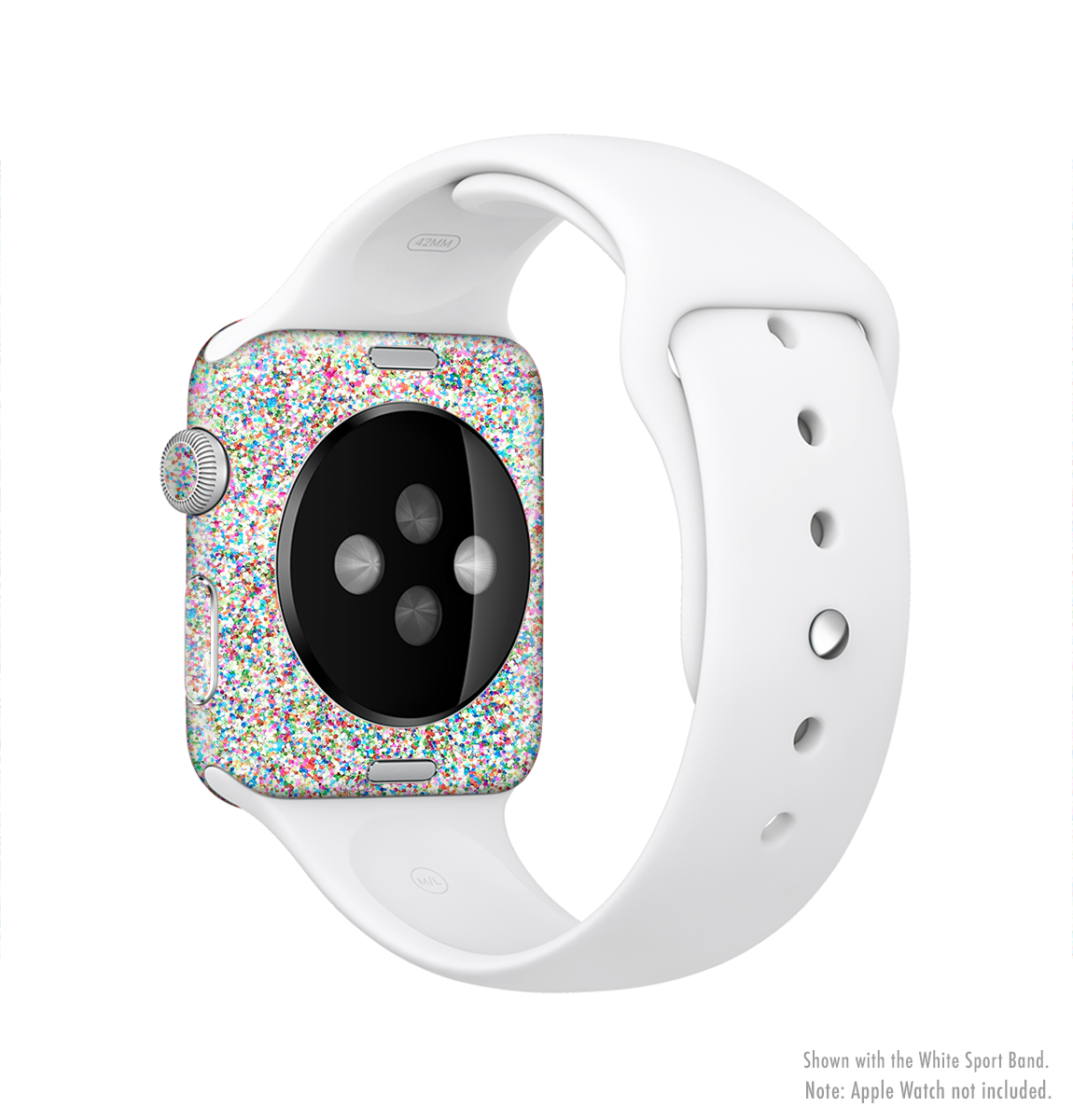 Colorful Small Sprinkles Full-Body Skin Kit for Apple Watch, showcasing vibrant design and premium vinyl material.