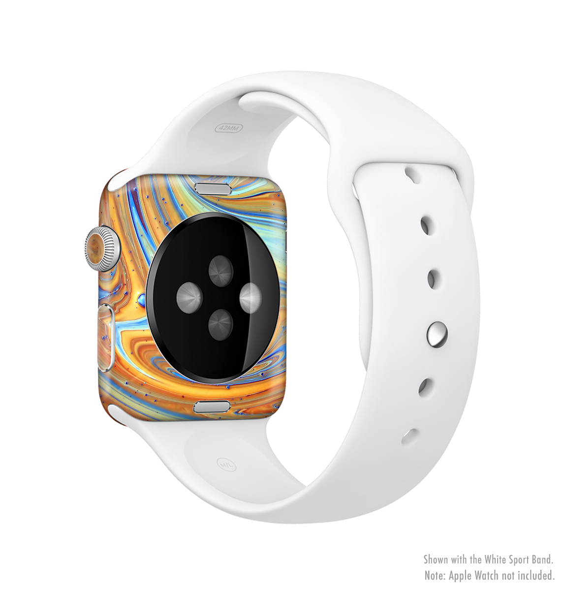 Colorful Wet Paint Mixture Full-Body Skin Kit for Apple Watch, showcasing vibrant colors and a sleek design.