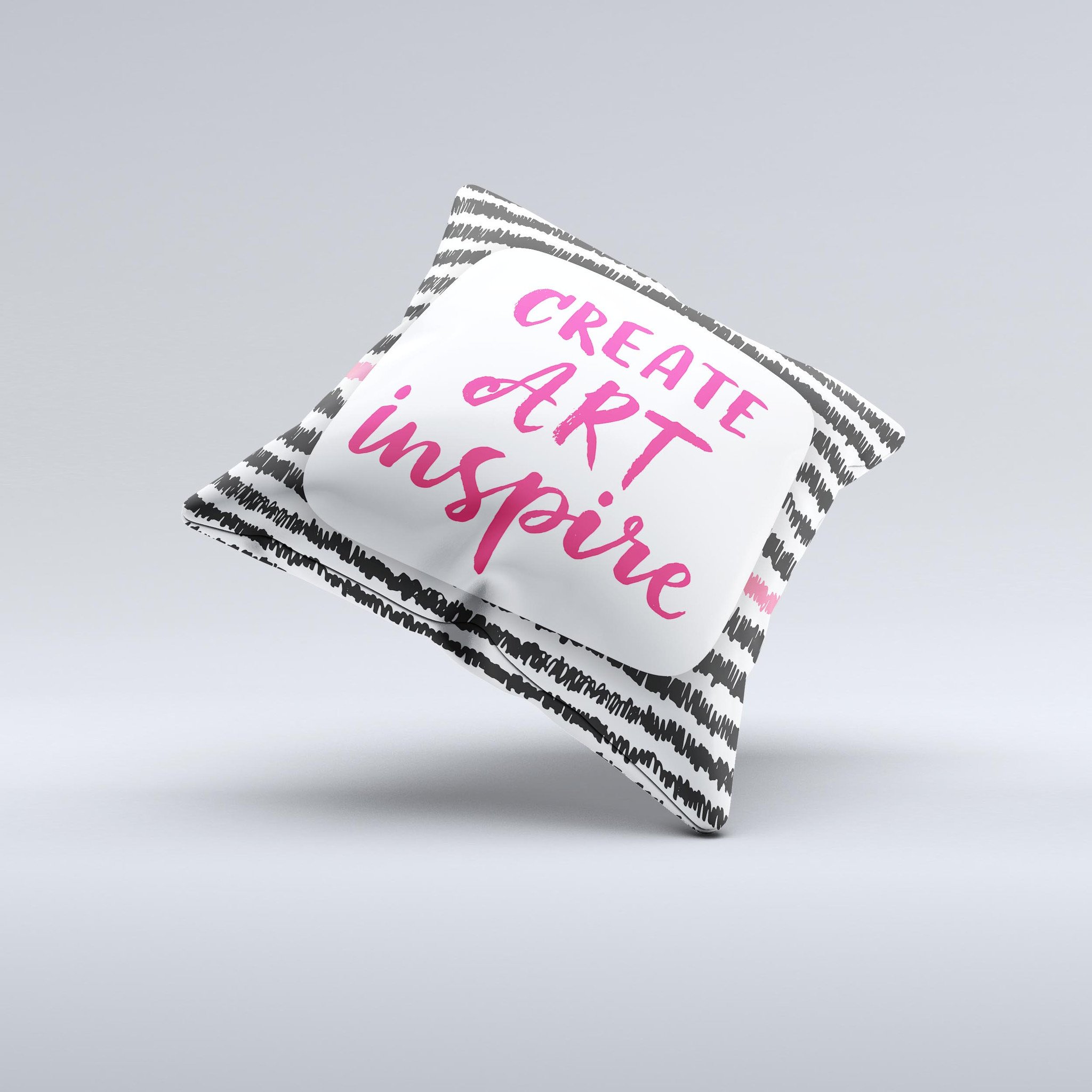 Create Art Inspire ink-Fuzed Decorative Throw Pillow featuring unique artistic design, handcrafted in Virginia with high-quality materials.