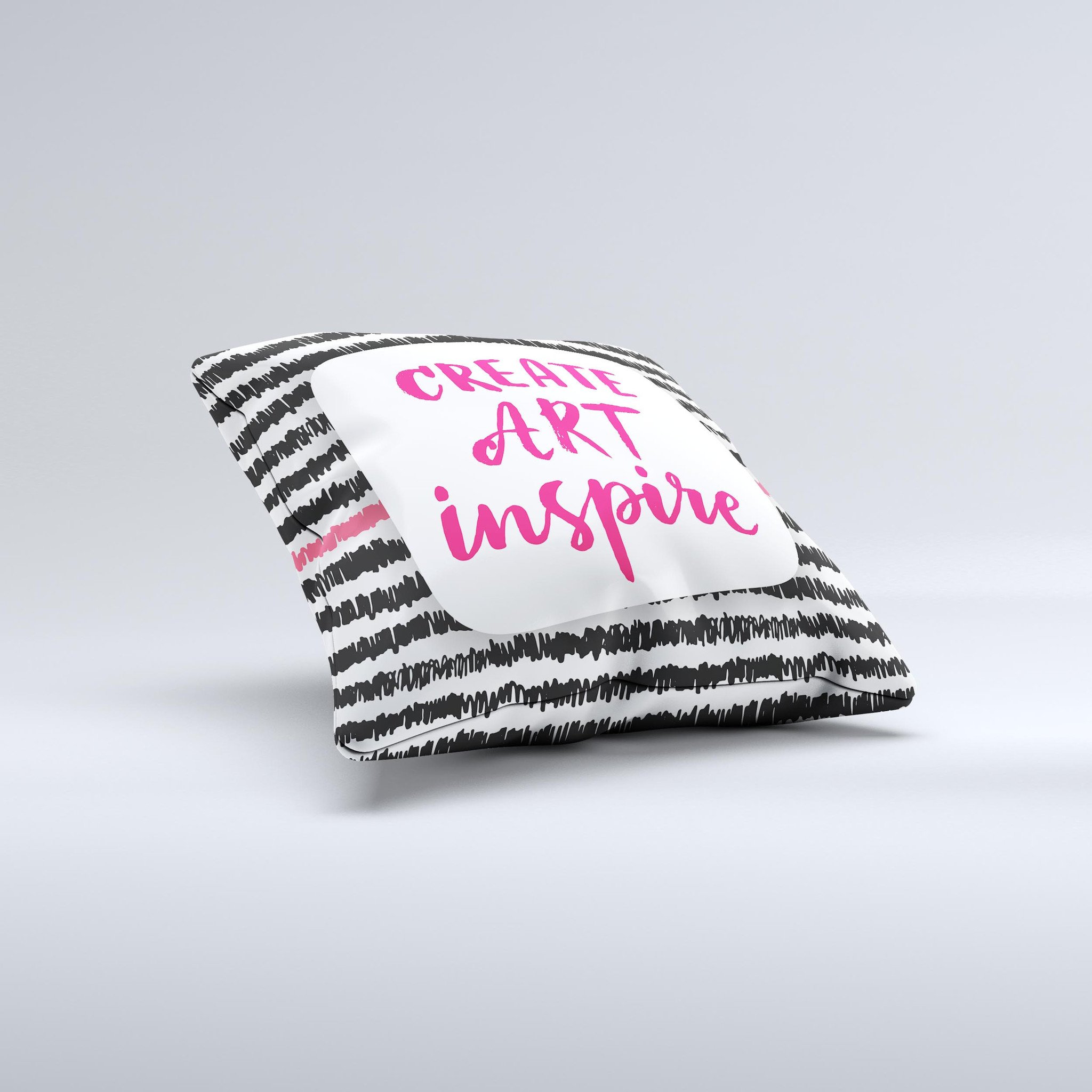 Create Art Inspire ink-Fuzed Decorative Throw Pillow featuring unique artistic design, handcrafted in Virginia with high-quality materials.