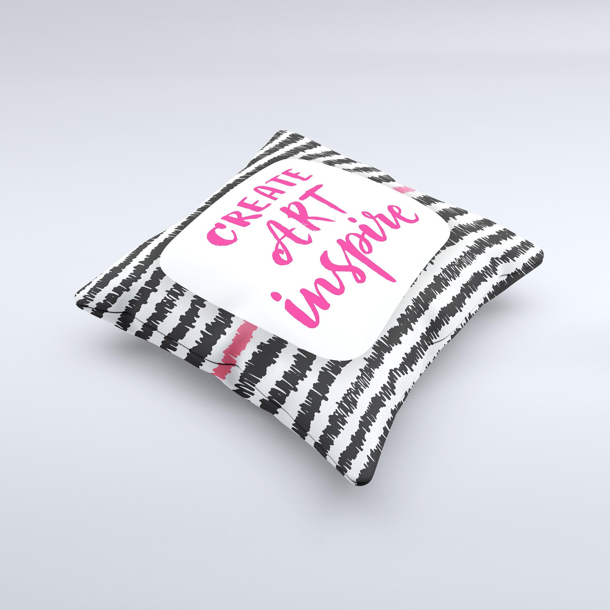 Create Art Inspire ink-Fuzed Decorative Throw Pillow featuring unique artistic design, handcrafted in Virginia with high-quality materials.