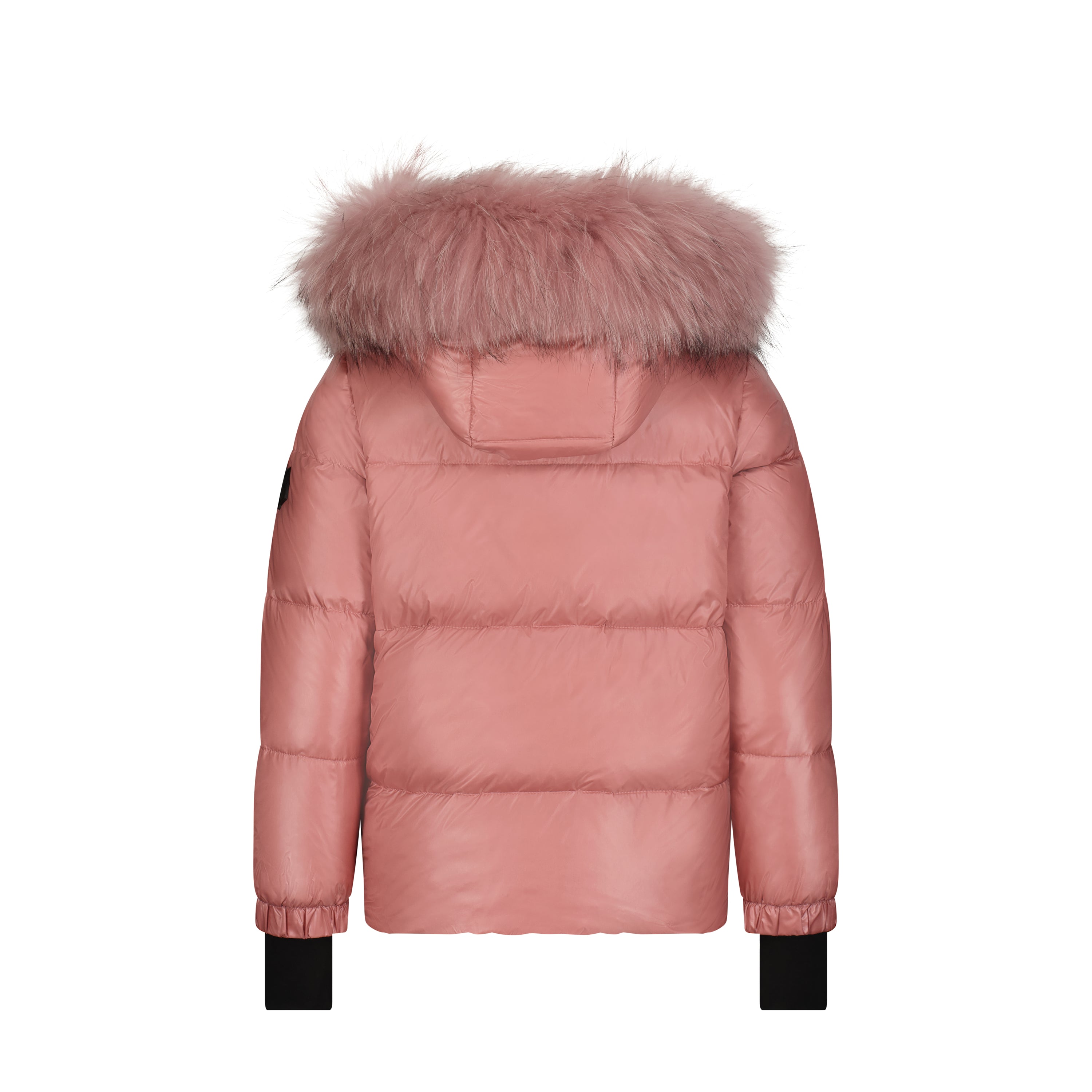 The Daphna scarf featuring playful pink pom poms, draped elegantly, showcasing its luxurious design and warm materials.