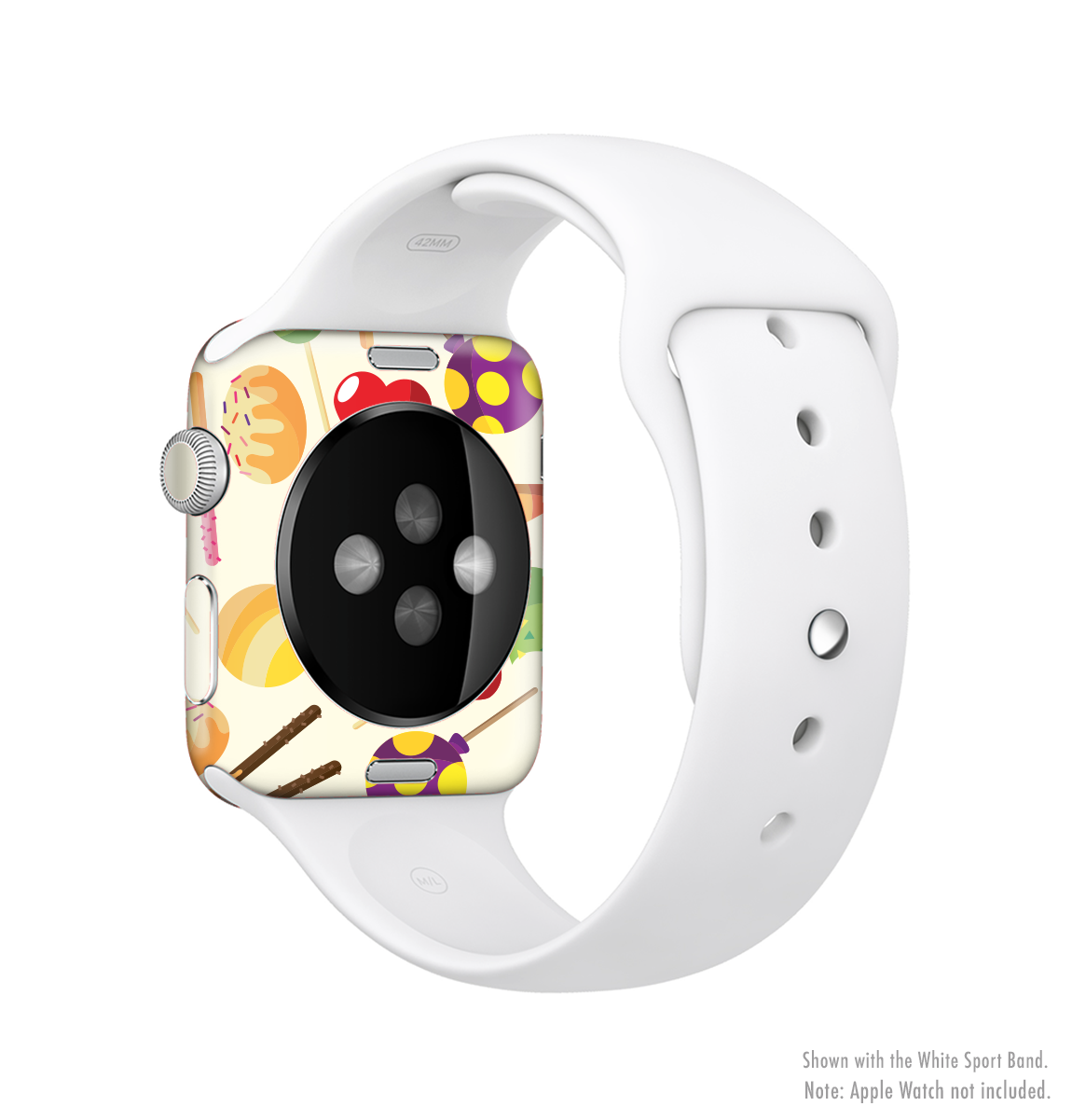 Delish Treats Color Pattern Full-Body Skin Kit for Apple Watch showcasing vibrant colors and sleek design.
