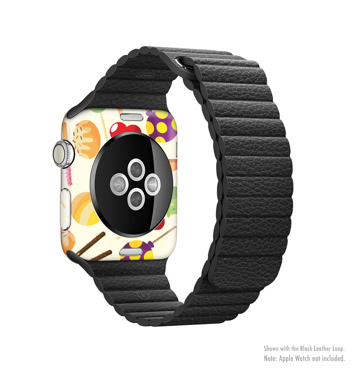 Delish Treats Color Pattern Full-Body Skin Kit for Apple Watch showcasing vibrant colors and sleek design.