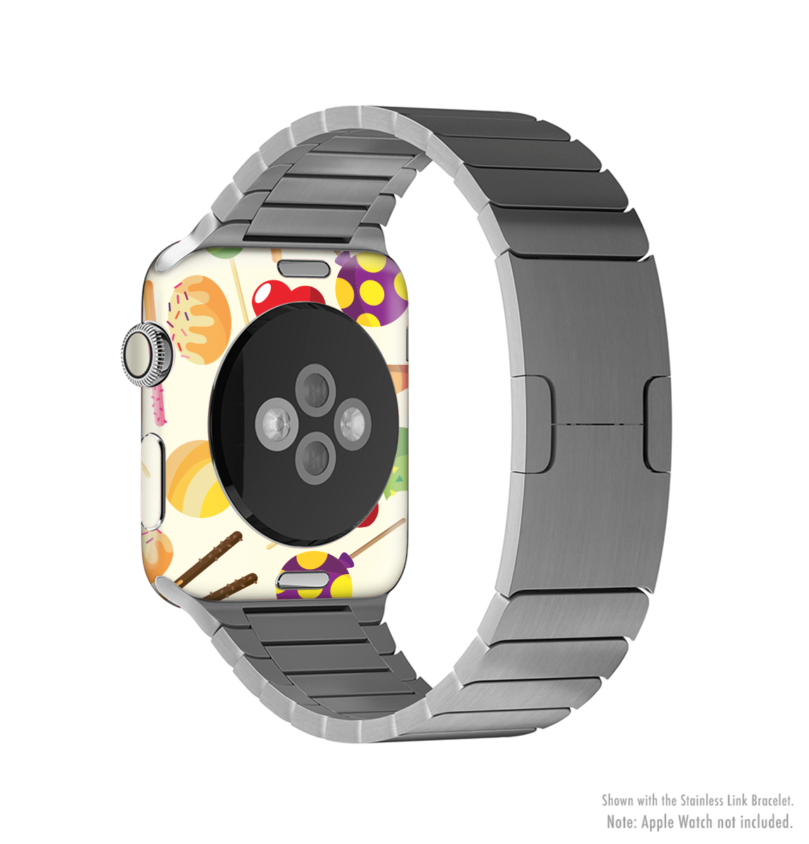 Delish Treats Color Pattern Full-Body Skin Kit for Apple Watch showcasing vibrant colors and sleek design.