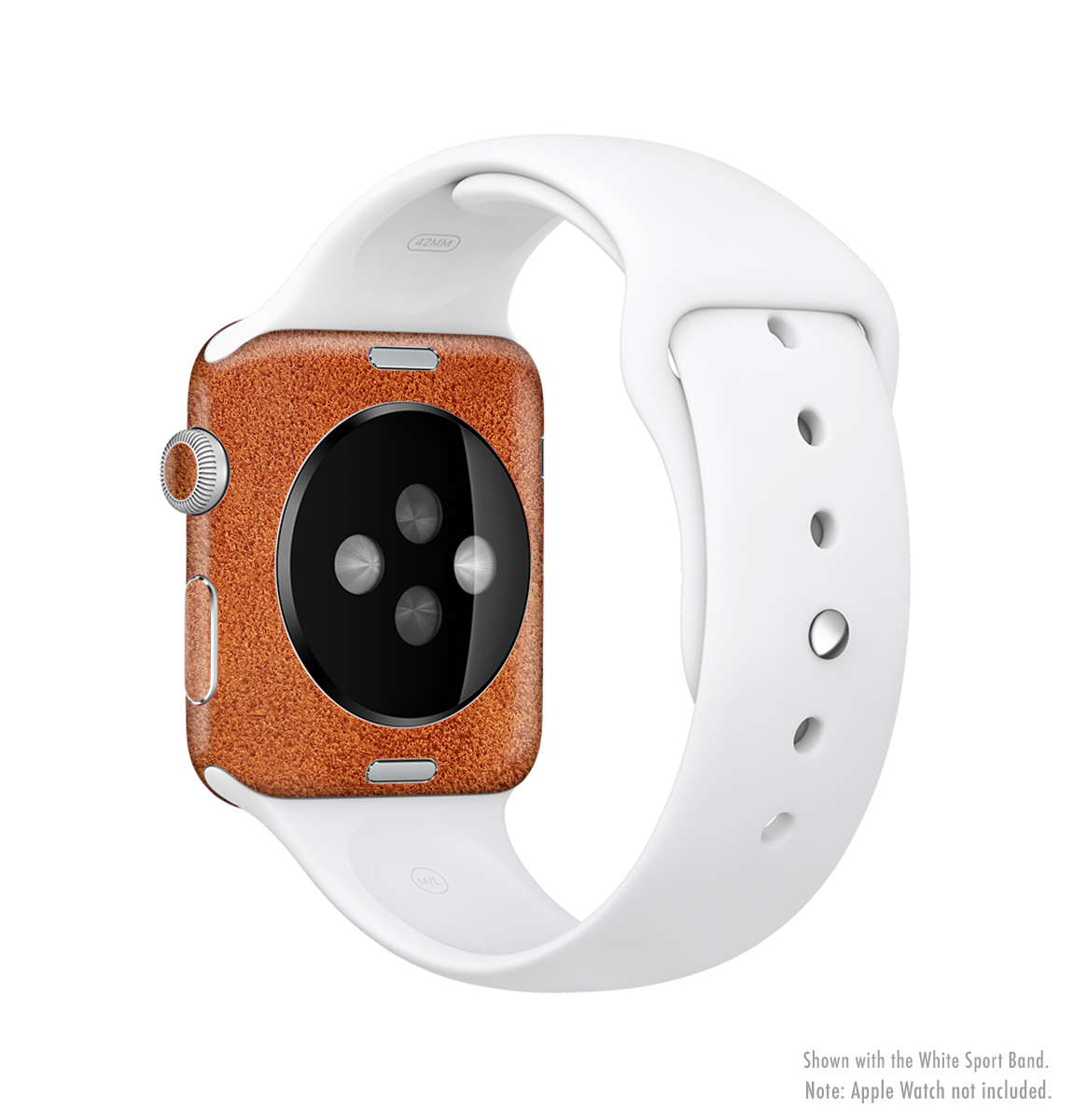 Deep Orange Texture Full-Body Skin Kit for Apple Watch, showcasing vibrant color and premium vinyl material.