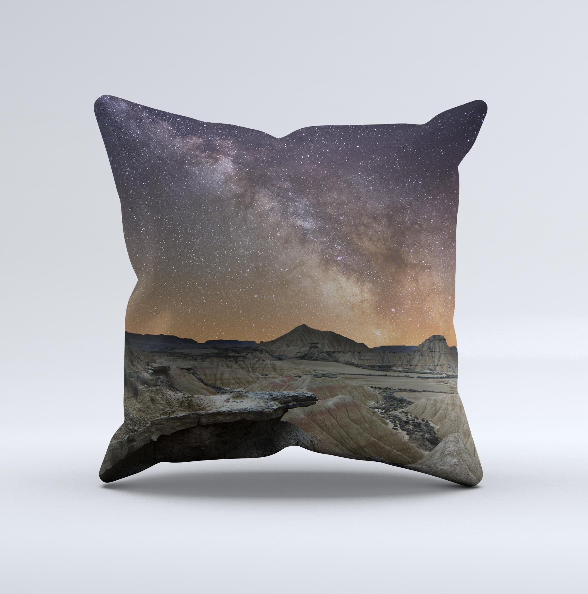 Desert Nights ink-Fuzed Decorative Throw Pillow featuring unique hand-produced graphic design, soft fabric, and high-quality craftsmanship.