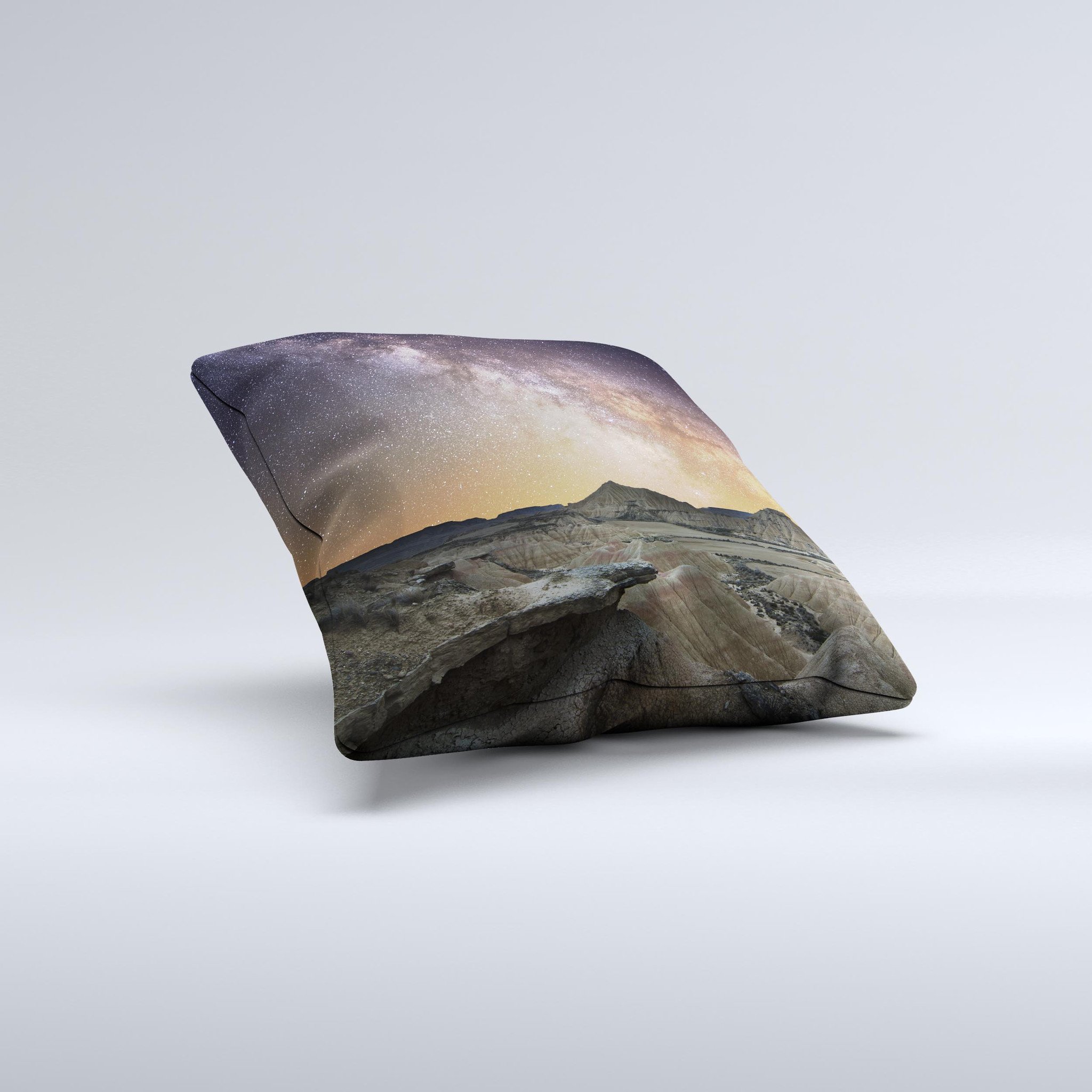 Desert Nights ink-Fuzed Decorative Throw Pillow featuring unique hand-produced graphic design, soft fabric, and high-quality craftsmanship.