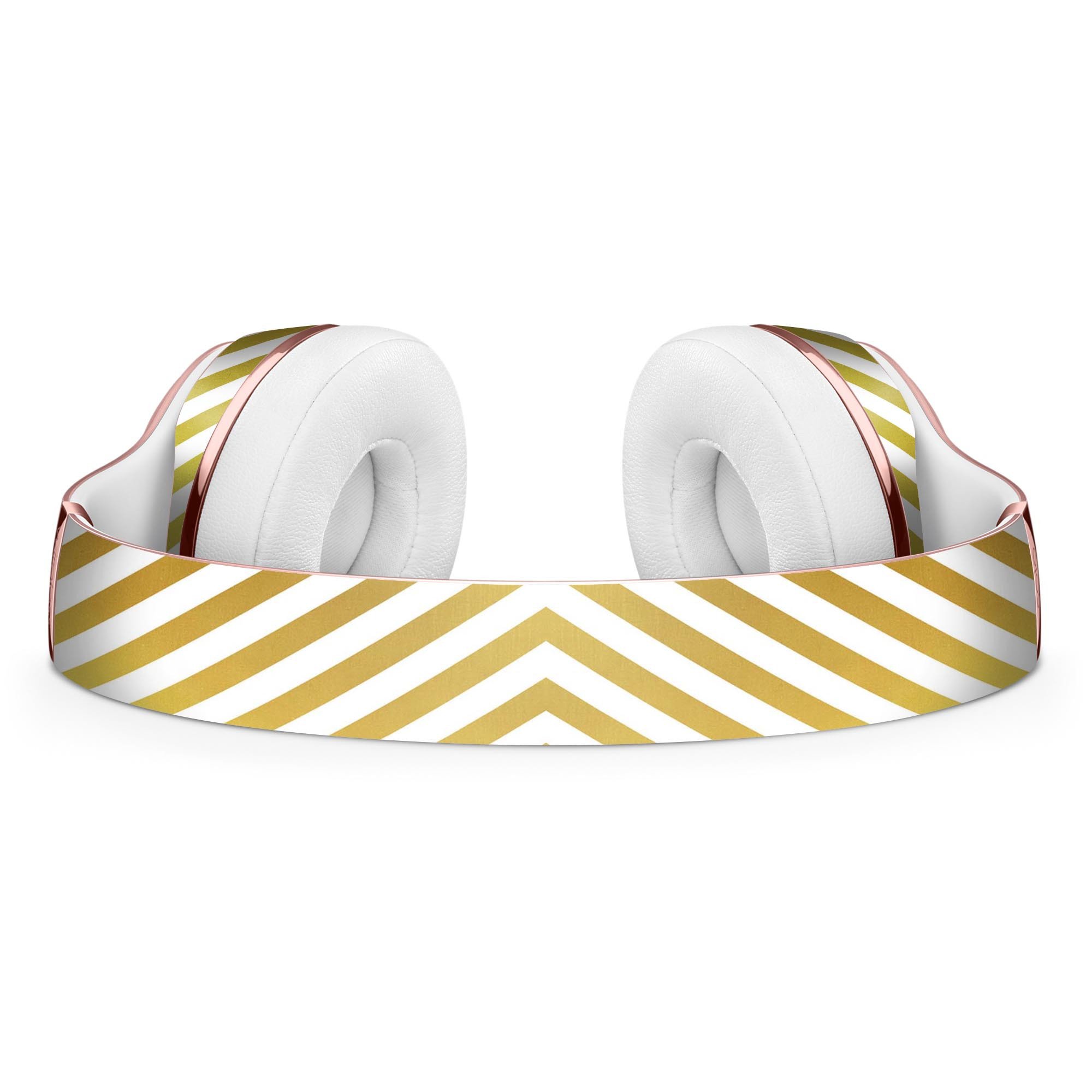 Golden Diagonal Stripes Full-Body Skin Kit for Beats by Dre Solo 3 Wireless Headphones, showcasing stylish design and premium vinyl material.