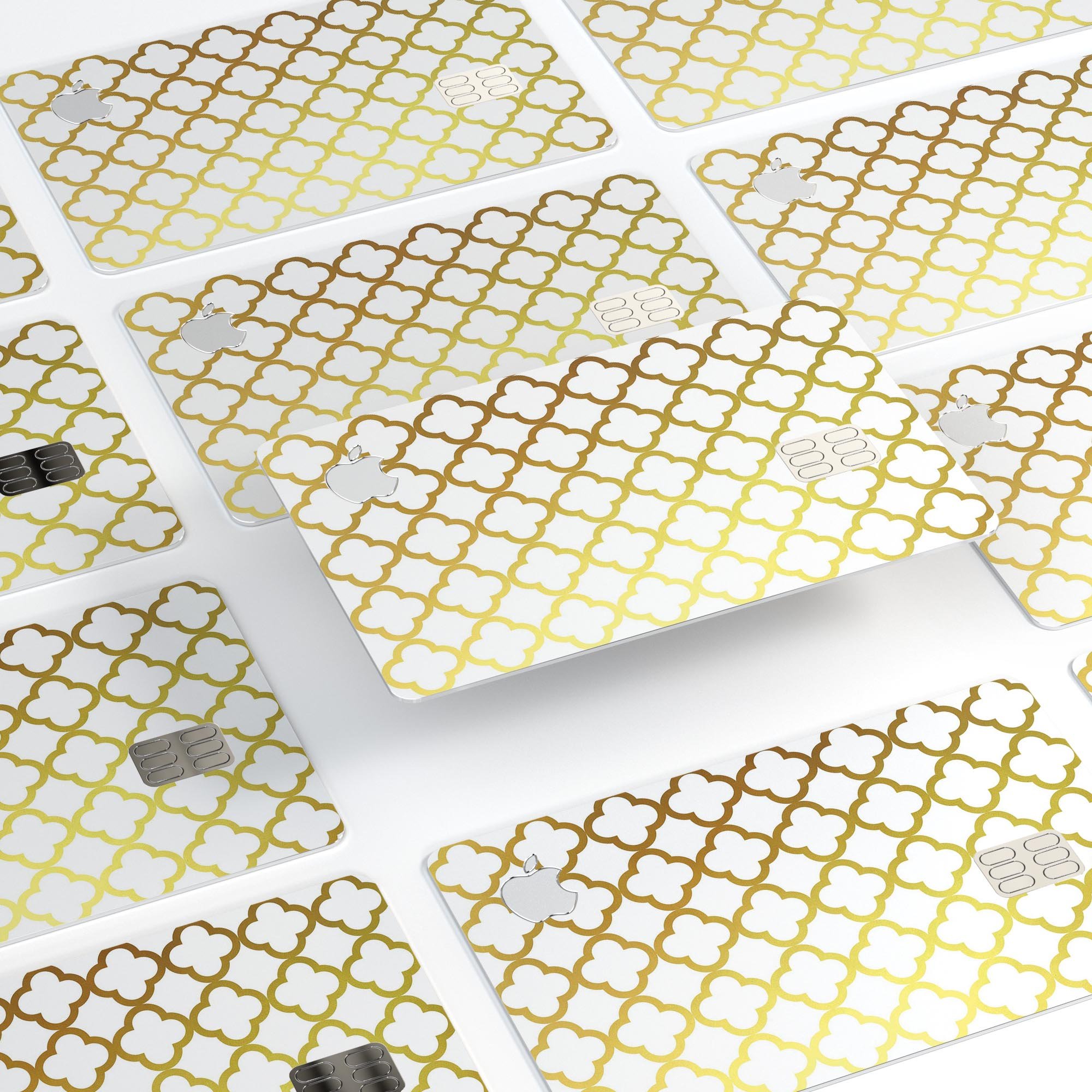 The Golden Moroccan Pattern skin kit for Apple Card, showcasing intricate design and premium quality vinyl.