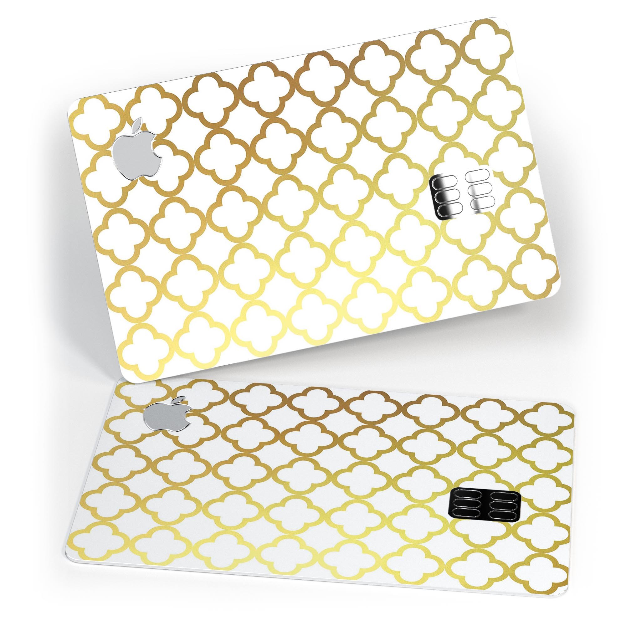 The Golden Moroccan Pattern skin kit for Apple Card, showcasing intricate design and premium quality vinyl.