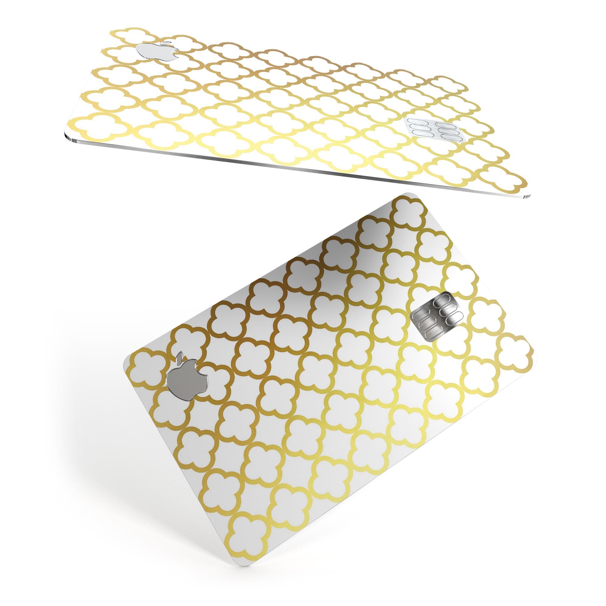 The Golden Moroccan Pattern skin kit for Apple Card, showcasing intricate design and premium quality vinyl.