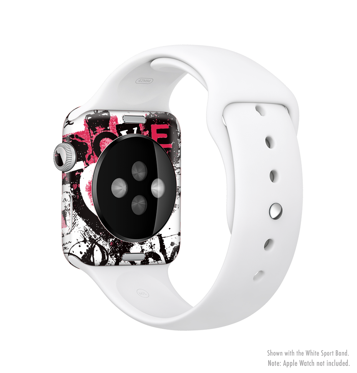 Grunge Love Rocks Full-Body Skin Kit for Apple Watch, showcasing a stylish design with premium vinyl material.