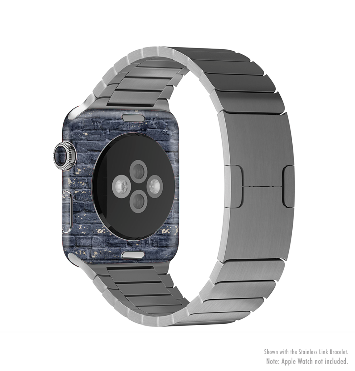 Grungy dark blue brick wall skin kit for Apple Watch, showcasing a stylish design that fits perfectly and protects the device.