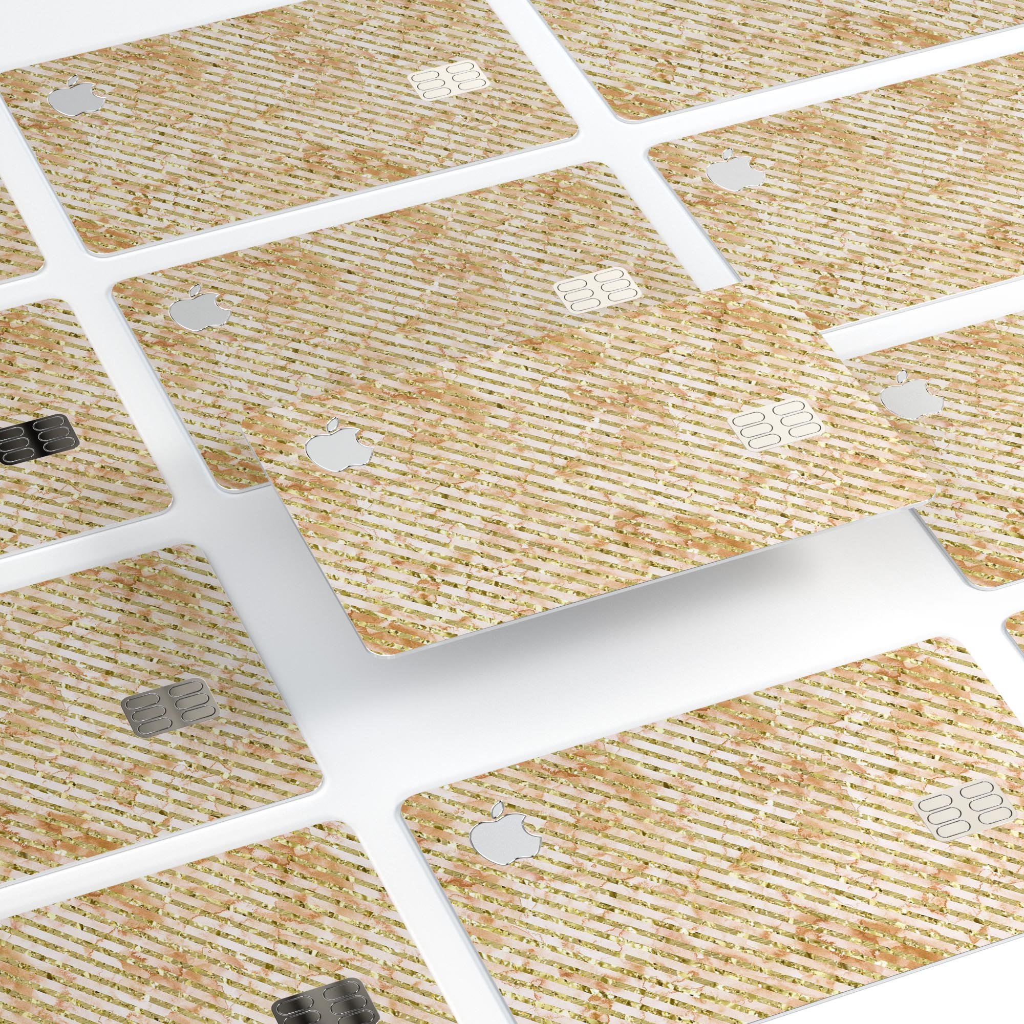 The Grungy Tan Slanted Lines decal skin for Apple Card, showcasing its premium vinyl texture and stylish design.