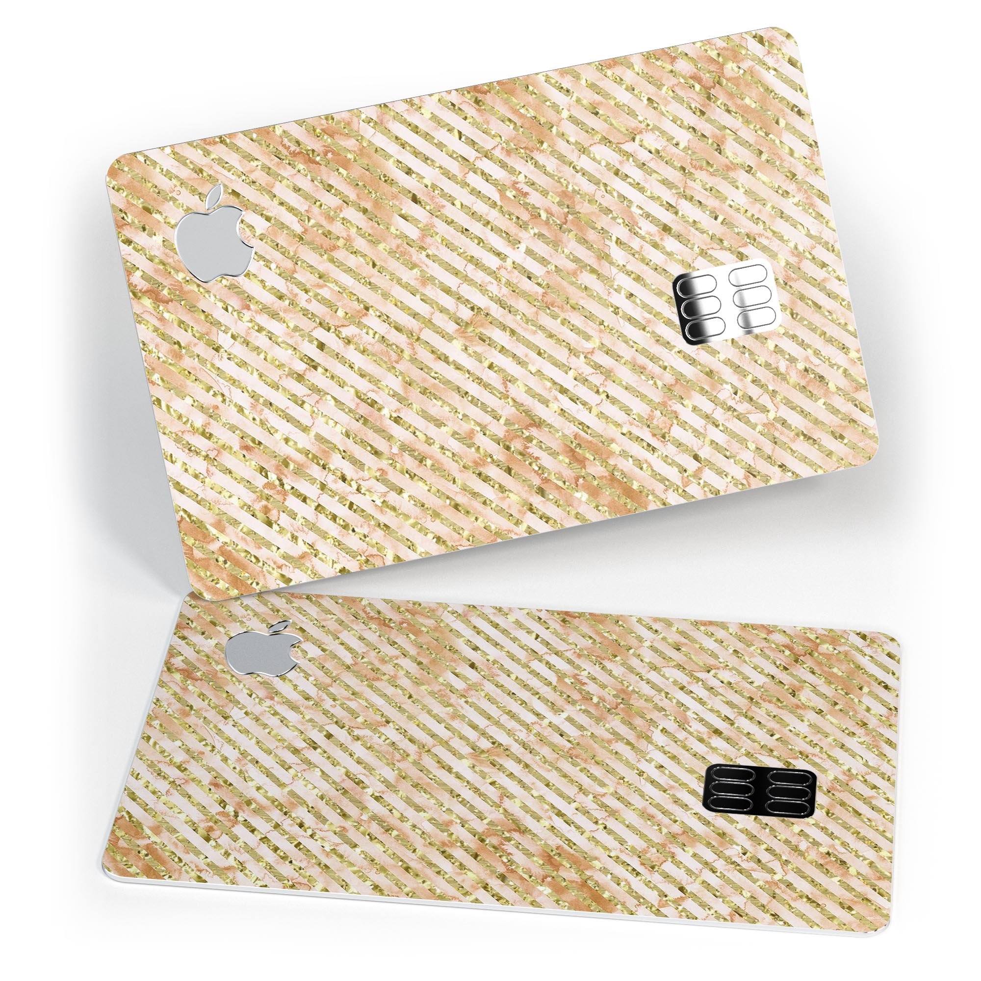 The Grungy Tan Slanted Lines decal skin for Apple Card, showcasing its premium vinyl texture and stylish design.